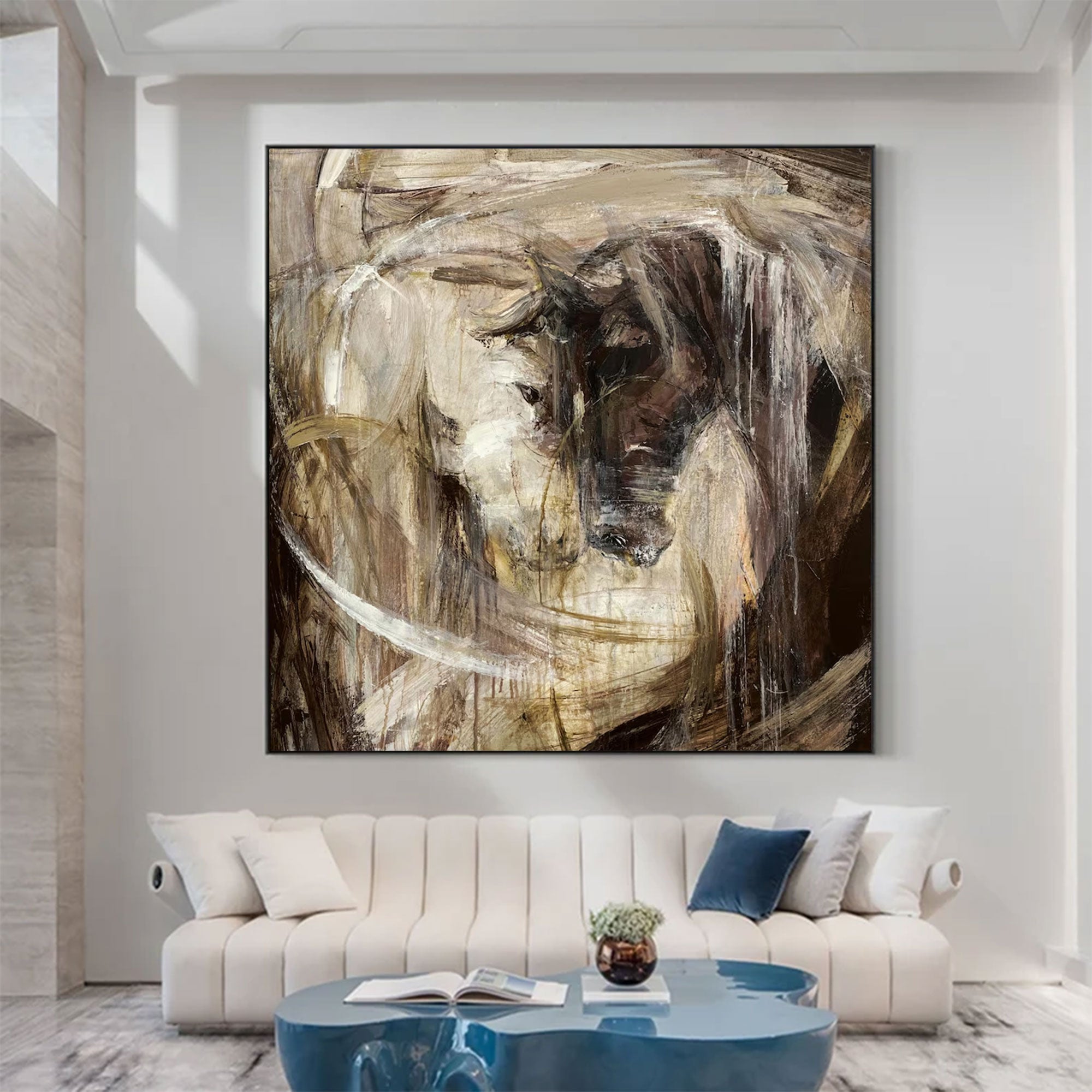 Large Abstract Horse Painting | KeiraArt #AG 159