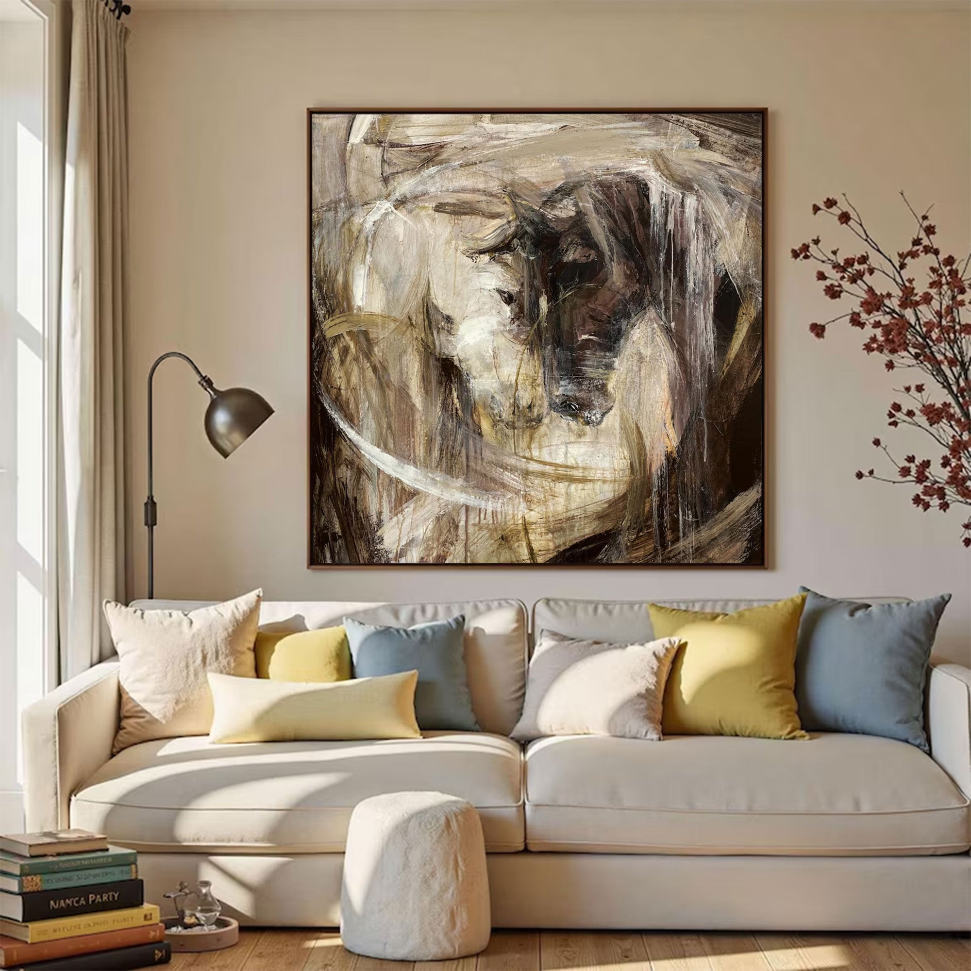 Large Abstract Horse Painting | KeiraArt #AG 159