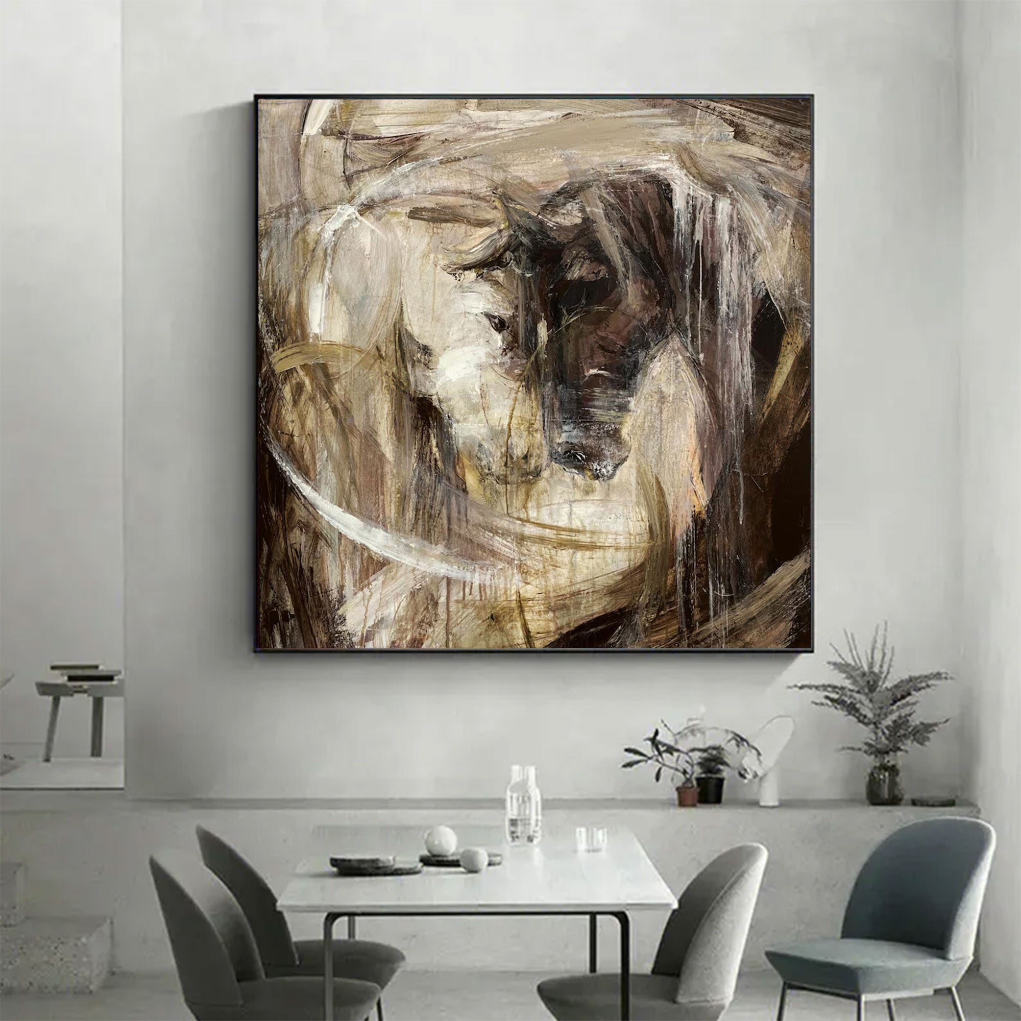 Large Abstract Horse Painting | KeiraArt #AG 159