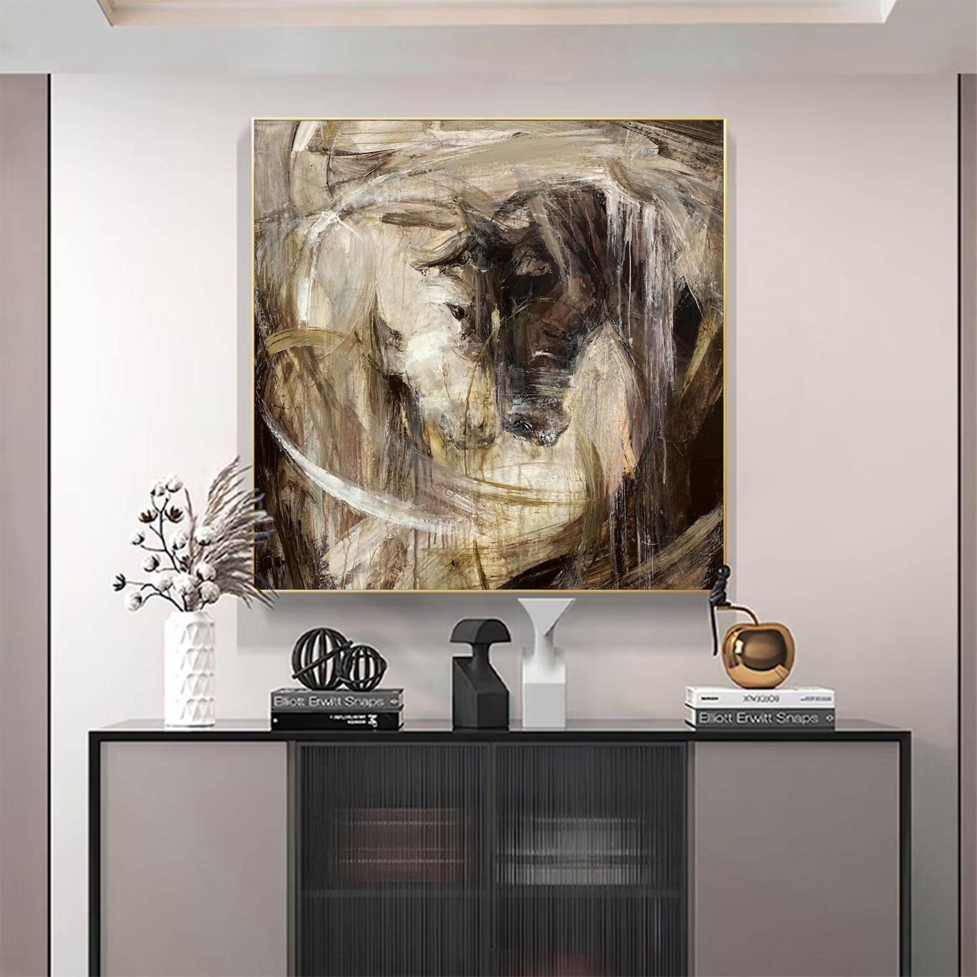 Large Abstract Horse Painting | KeiraArt #AG 159