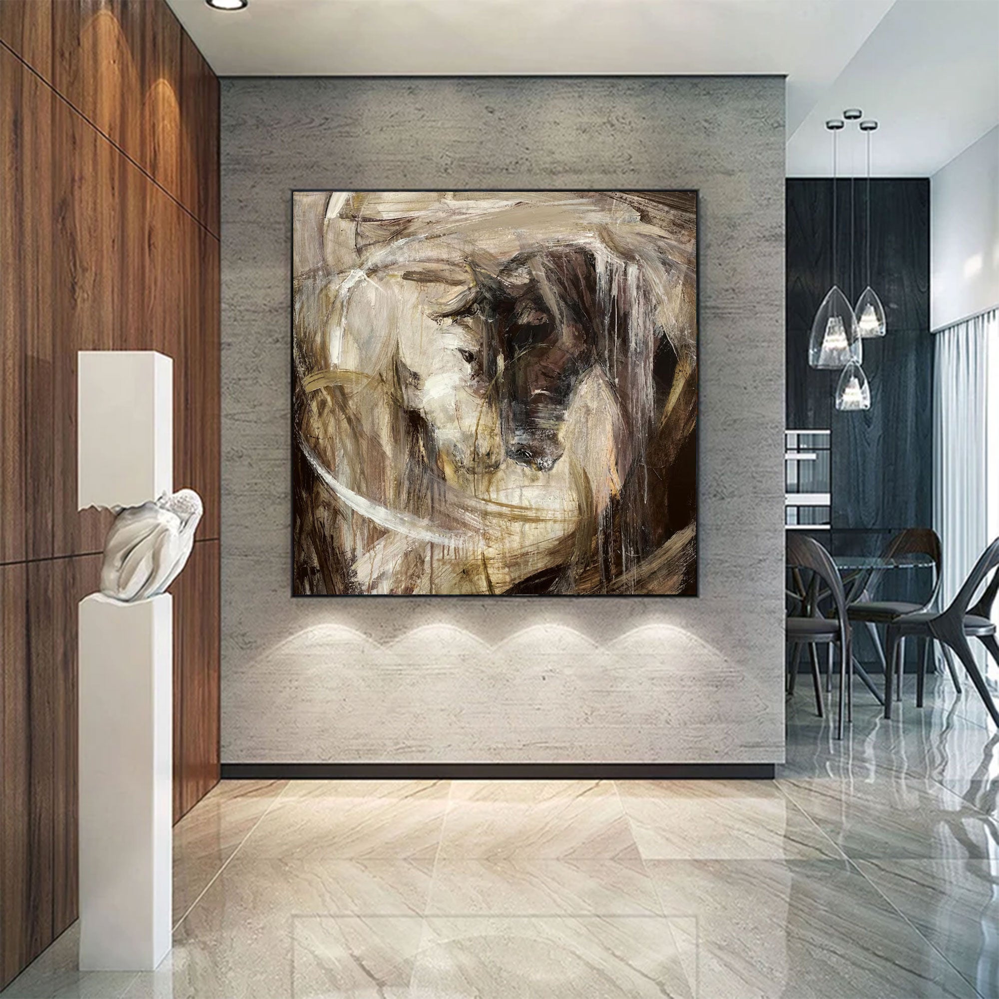 Large Abstract Horse Painting | KeiraArt #AG 159