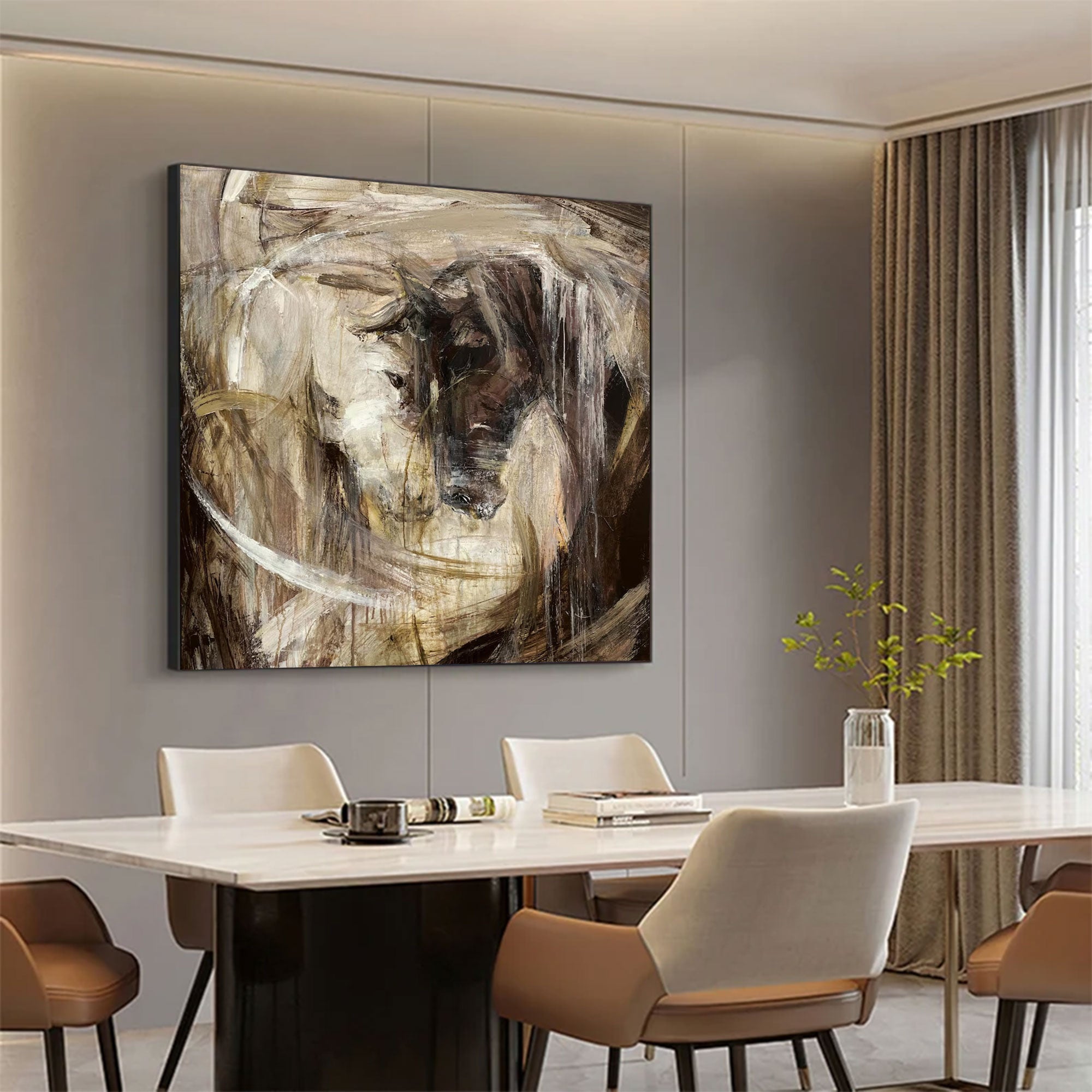 Large Abstract Horse Painting | KeiraArt #AG 159