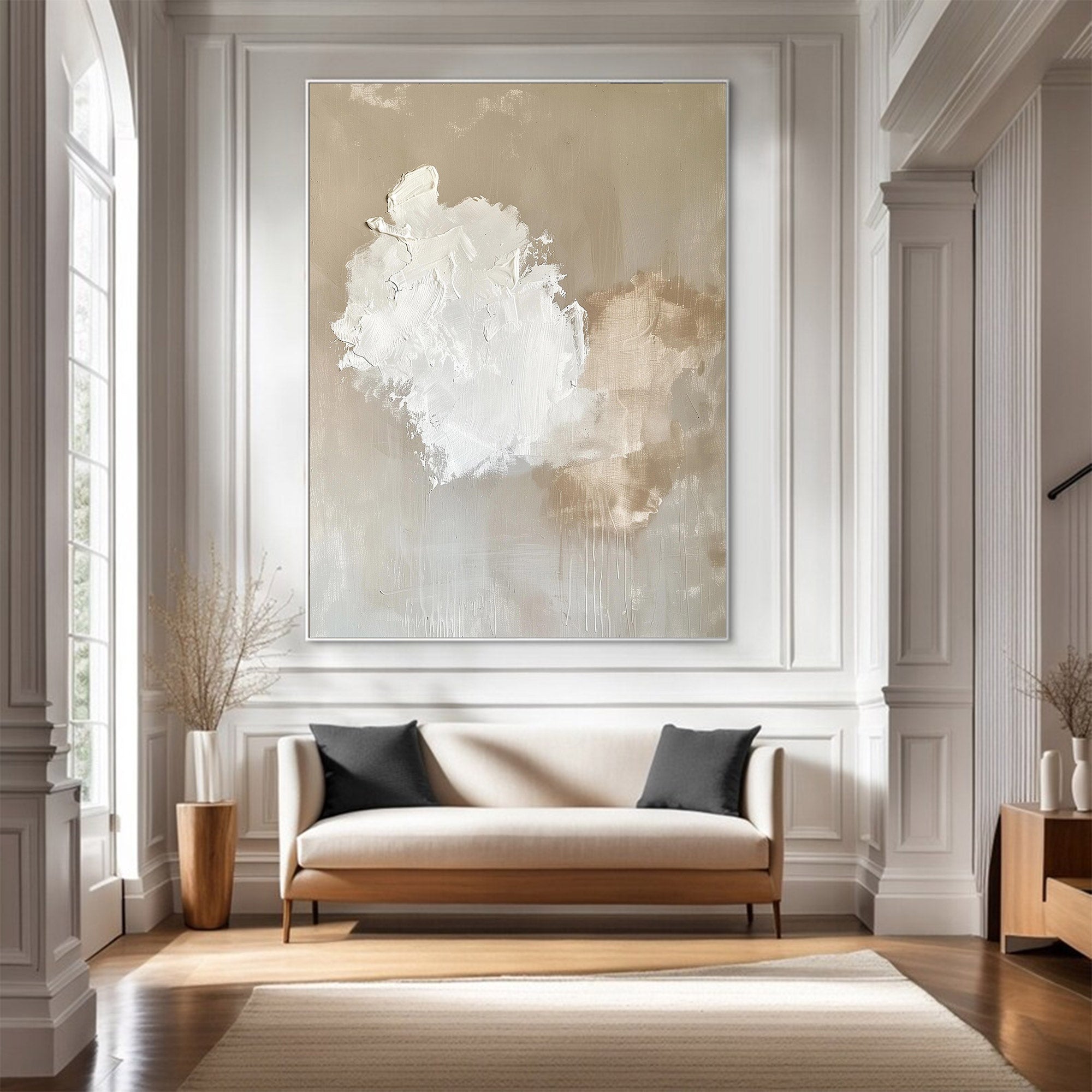 Large Neutral Textured Abstract Painting | KeiraArt #AG 124