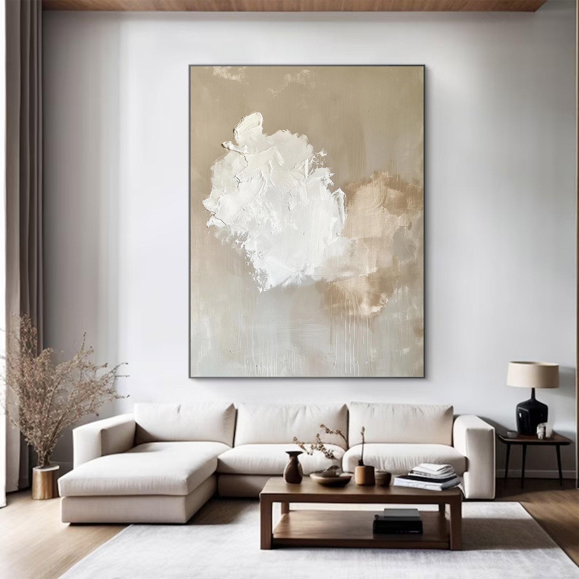 Large Neutral Textured Abstract Painting | KeiraArt #AG 124