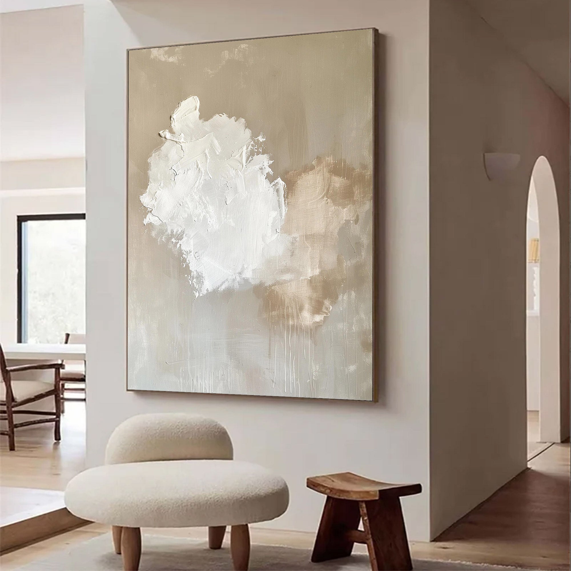Large Neutral Textured Abstract Painting | KeiraArt #AG 124