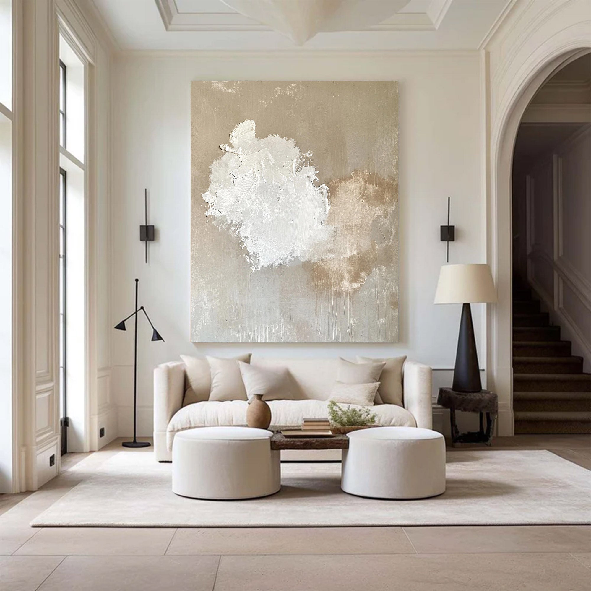 Large Neutral Textured Abstract Painting | KeiraArt #AG 124