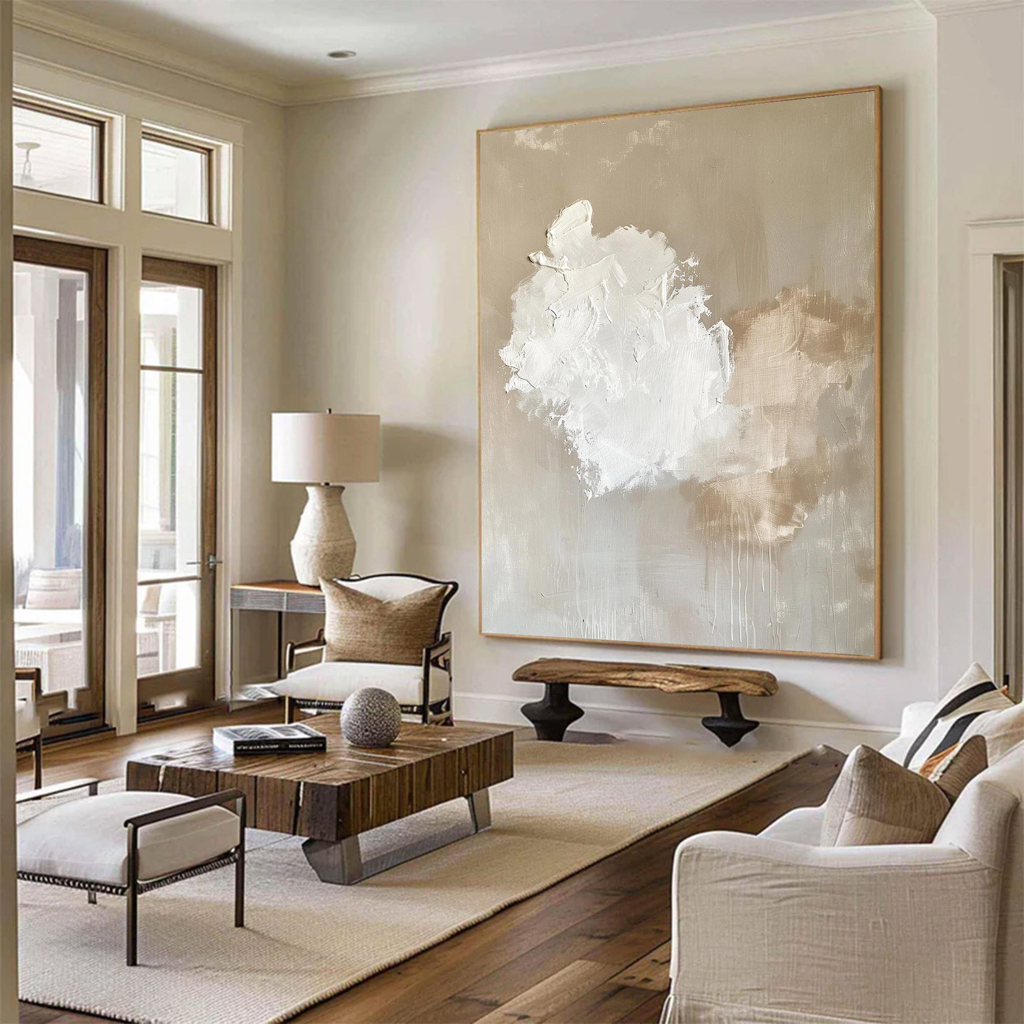 Large Neutral Textured Abstract Painting | KeiraArt #AG 124