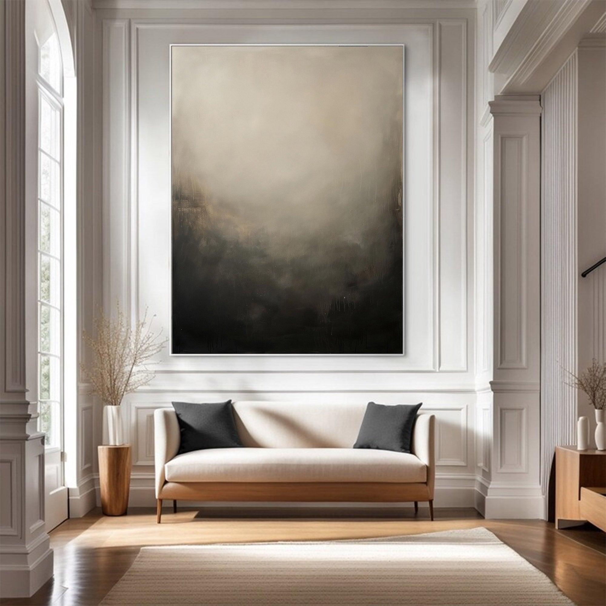 Large Black & White Abstract Painting | KeiraArt #AG 125