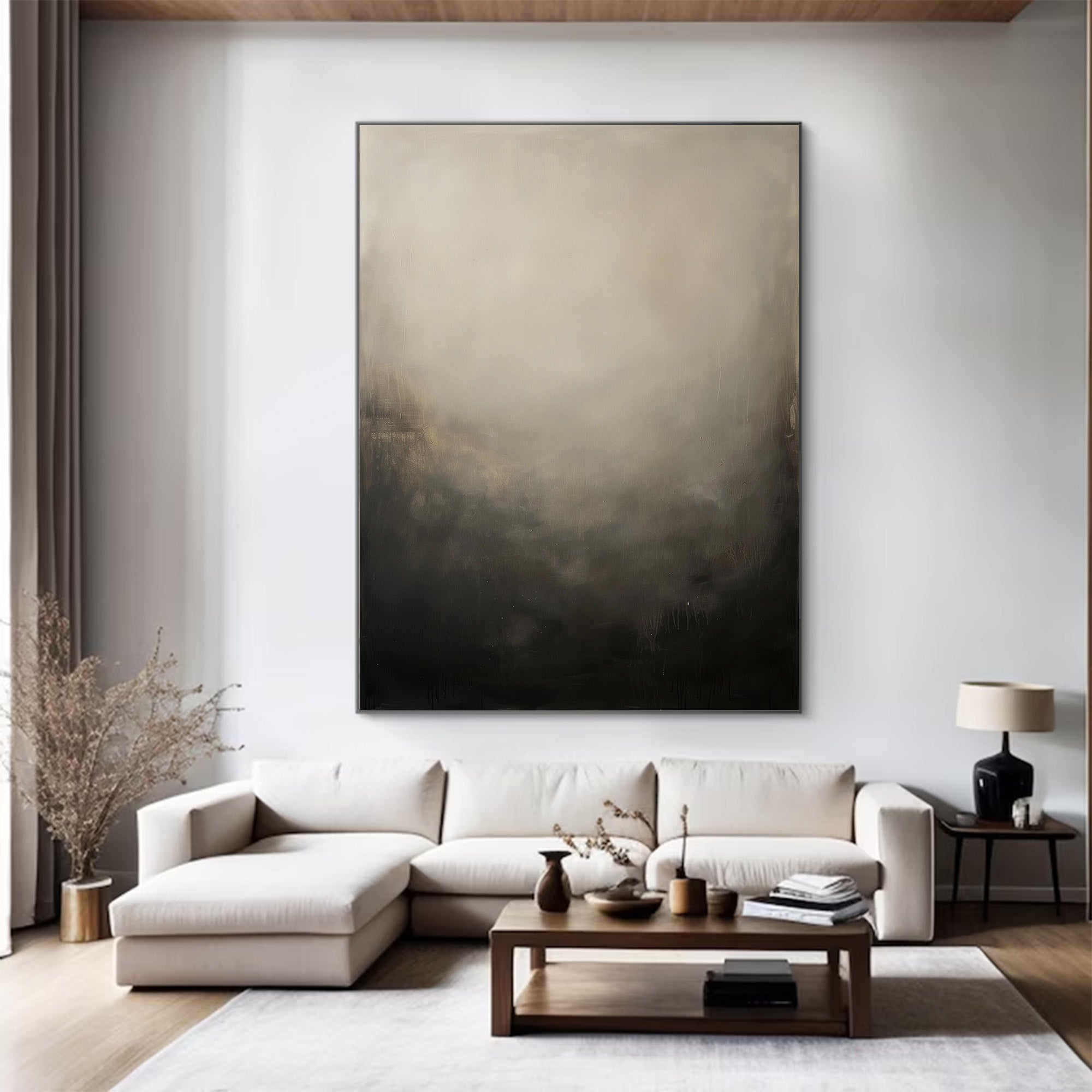 Large Black & White Abstract Painting | KeiraArt #AG 125