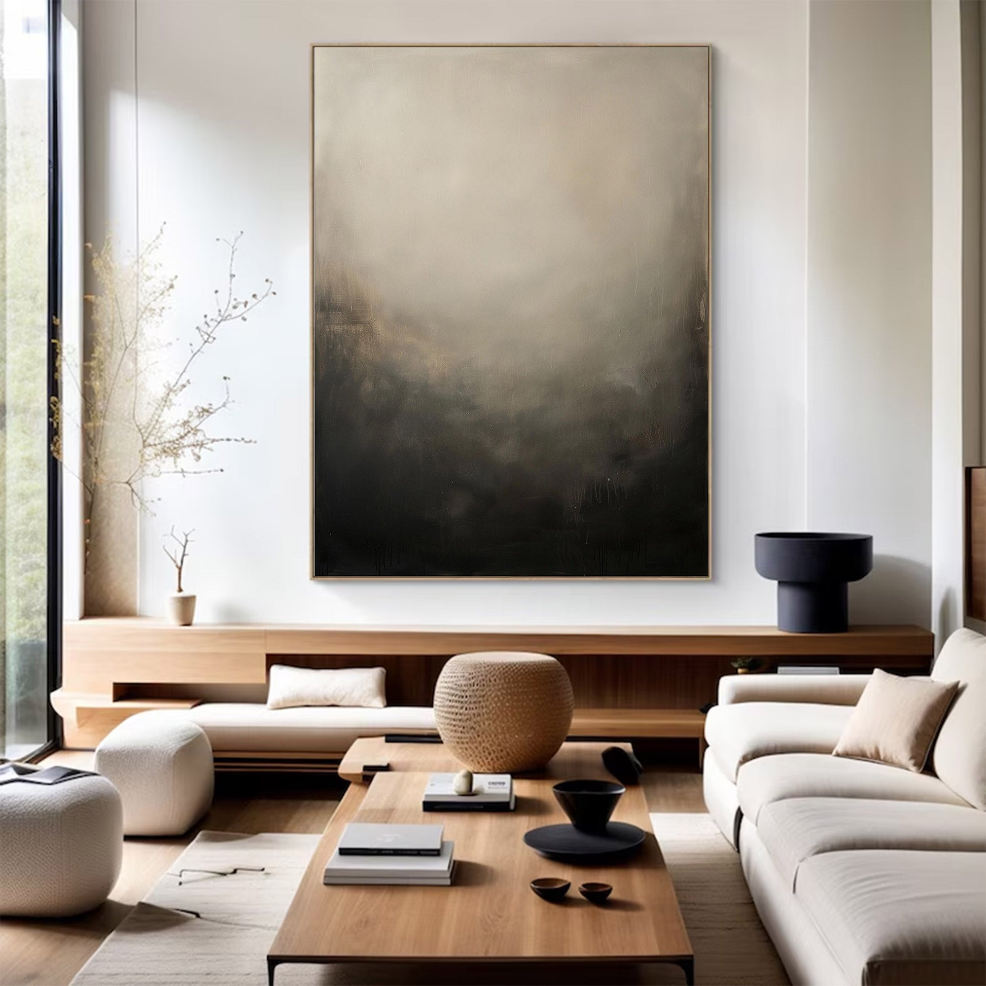 Large Black & White Abstract Painting | KeiraArt #AG 125