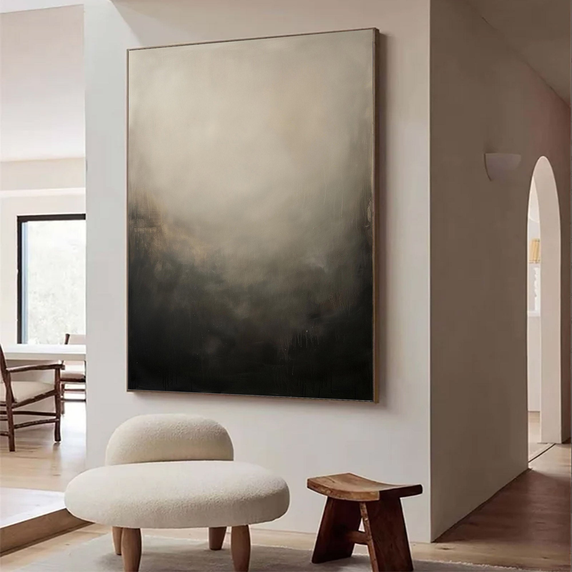Large Black & White Abstract Painting | KeiraArt #AG 125