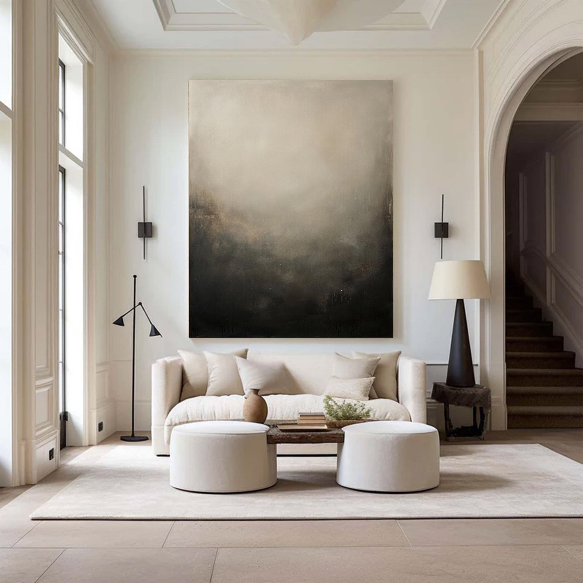 Large Black & White Abstract Painting | KeiraArt #AG 125