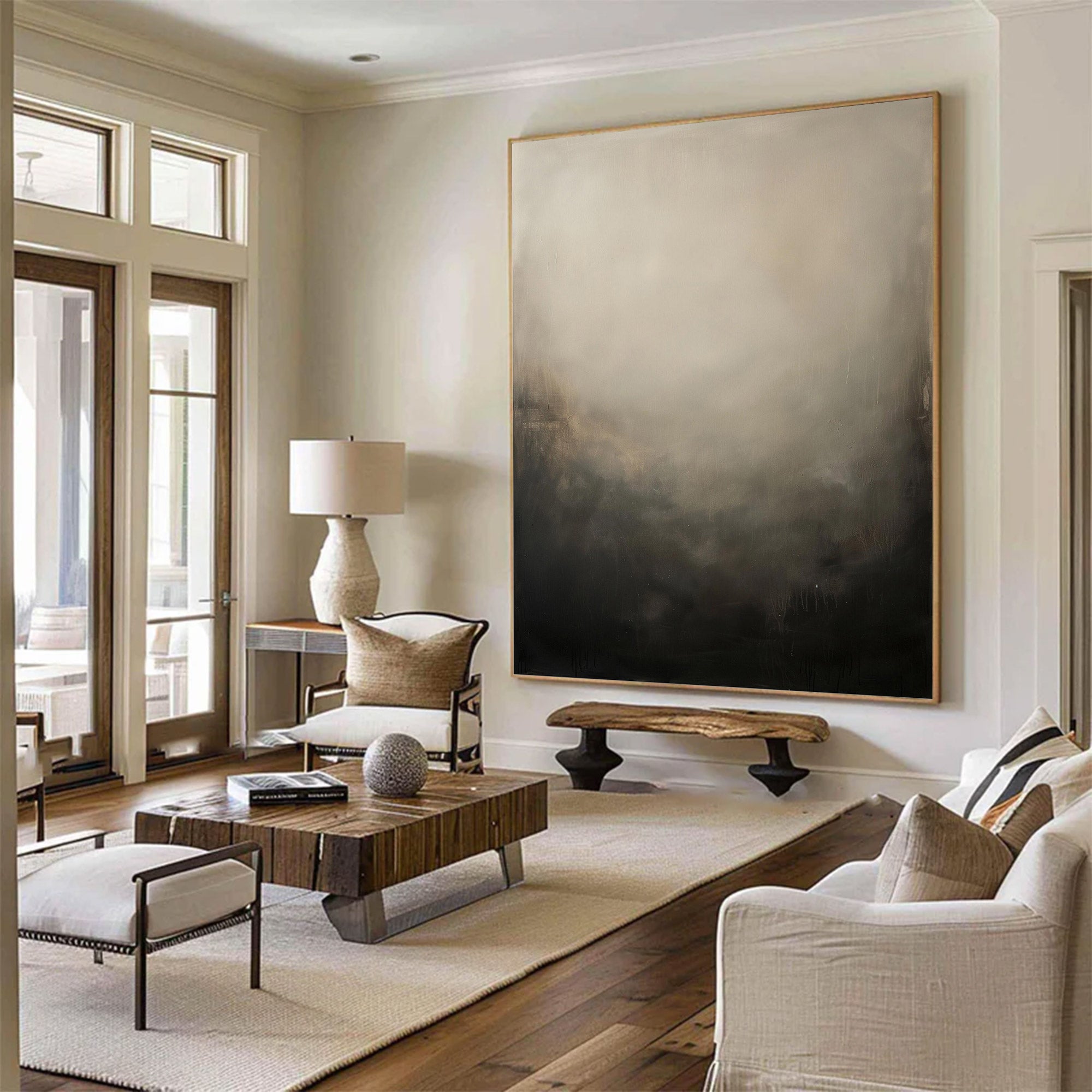 Large Black & White Abstract Painting | KeiraArt #AG 125