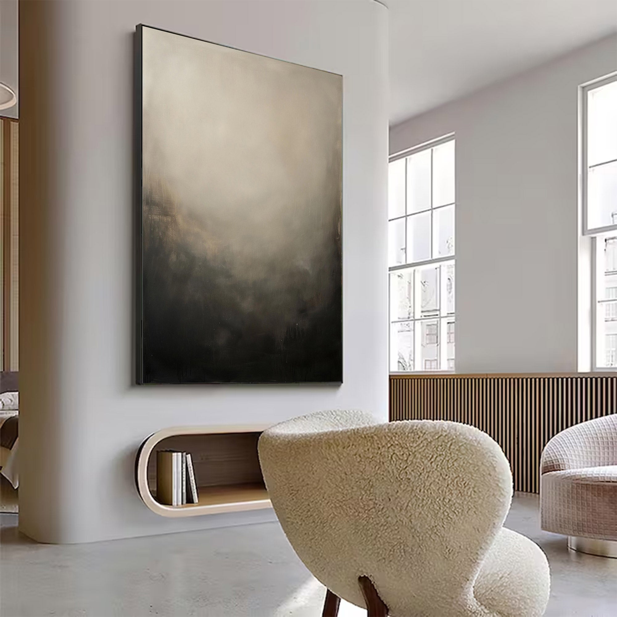 Large Black & White Abstract Painting | KeiraArt #AG 125