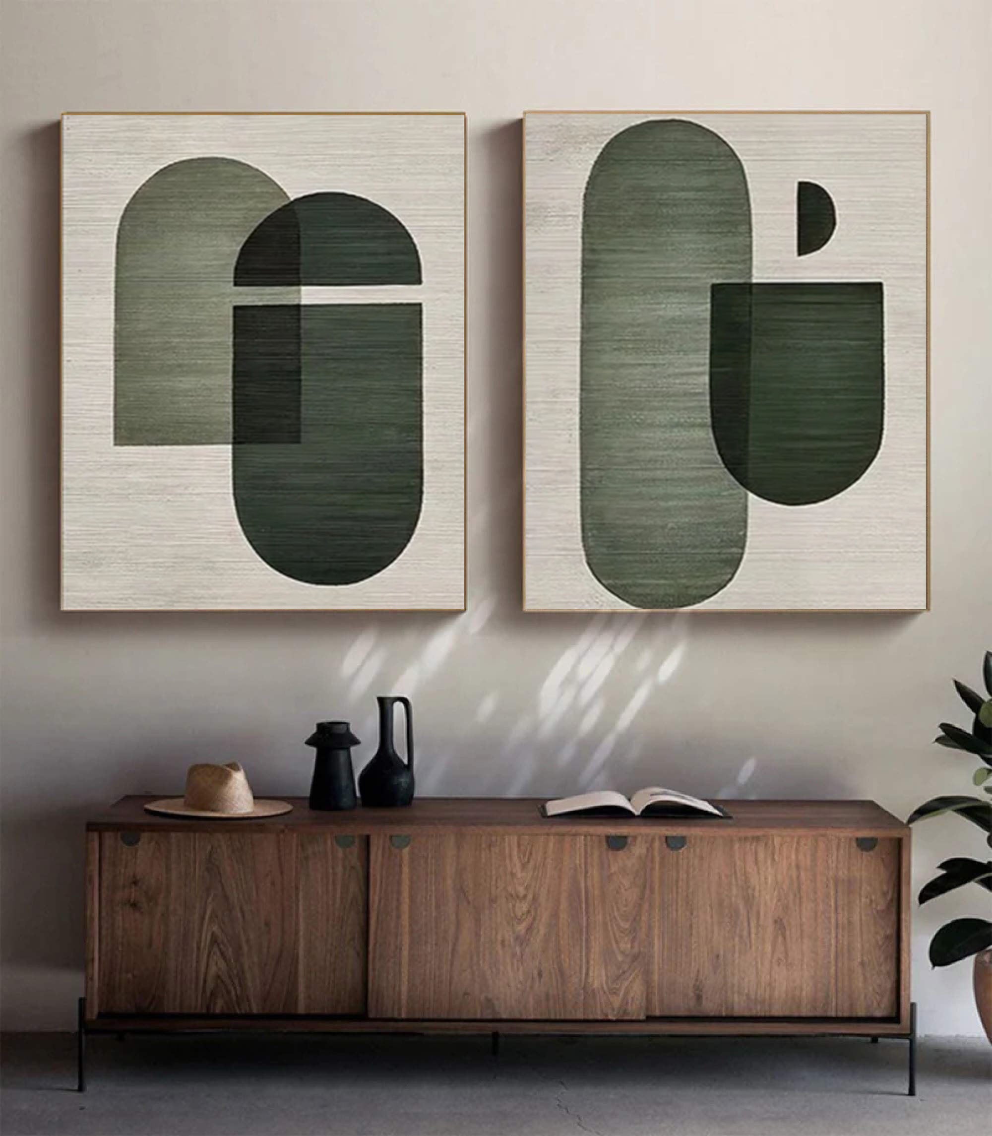 Modern Abstract Geometric Wabi Sabi Wall Art Set Of 2 #MMAS 066