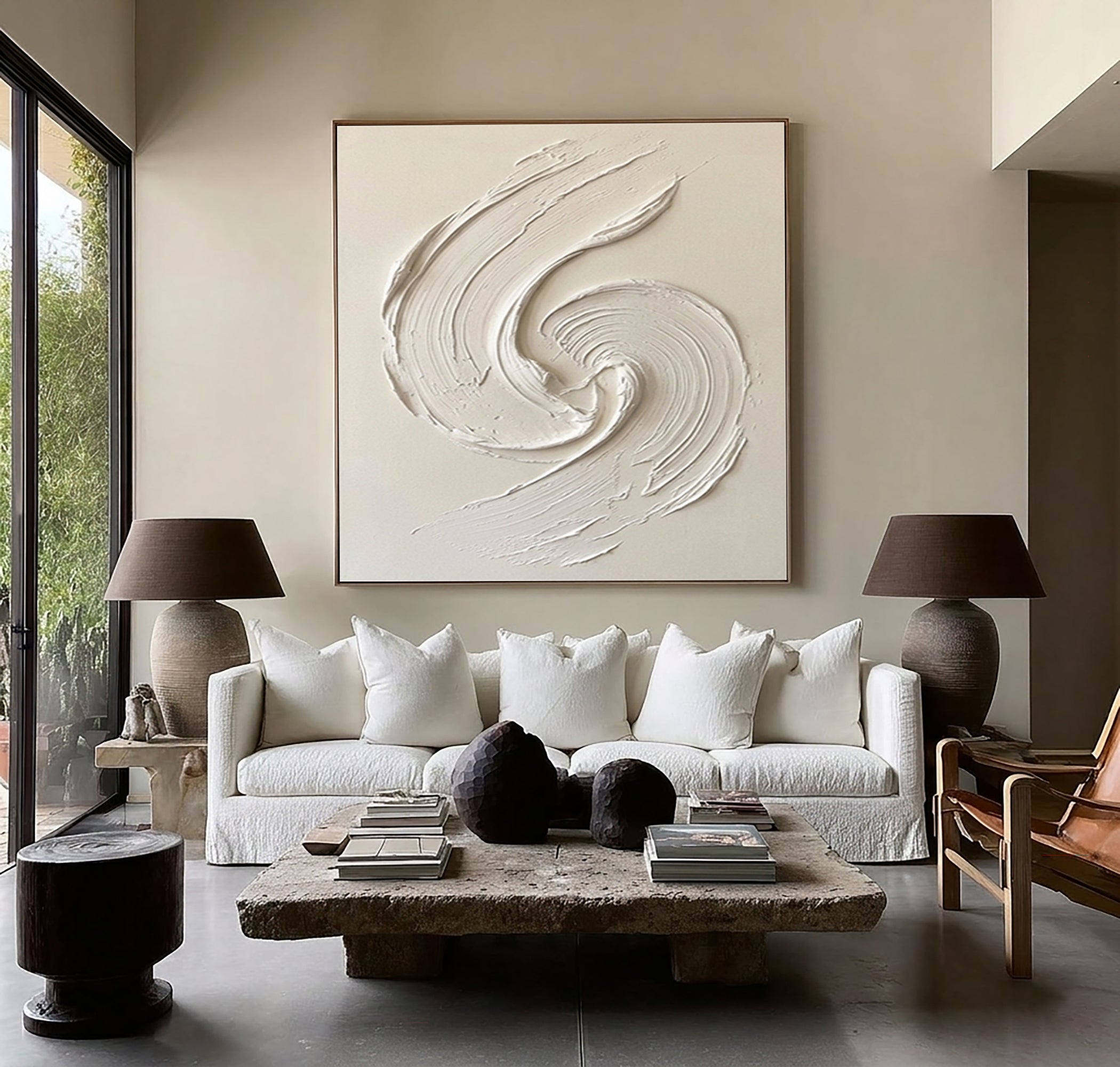 Large Neutral Abstract Texture Canvas Hand Painted Contemporary Art