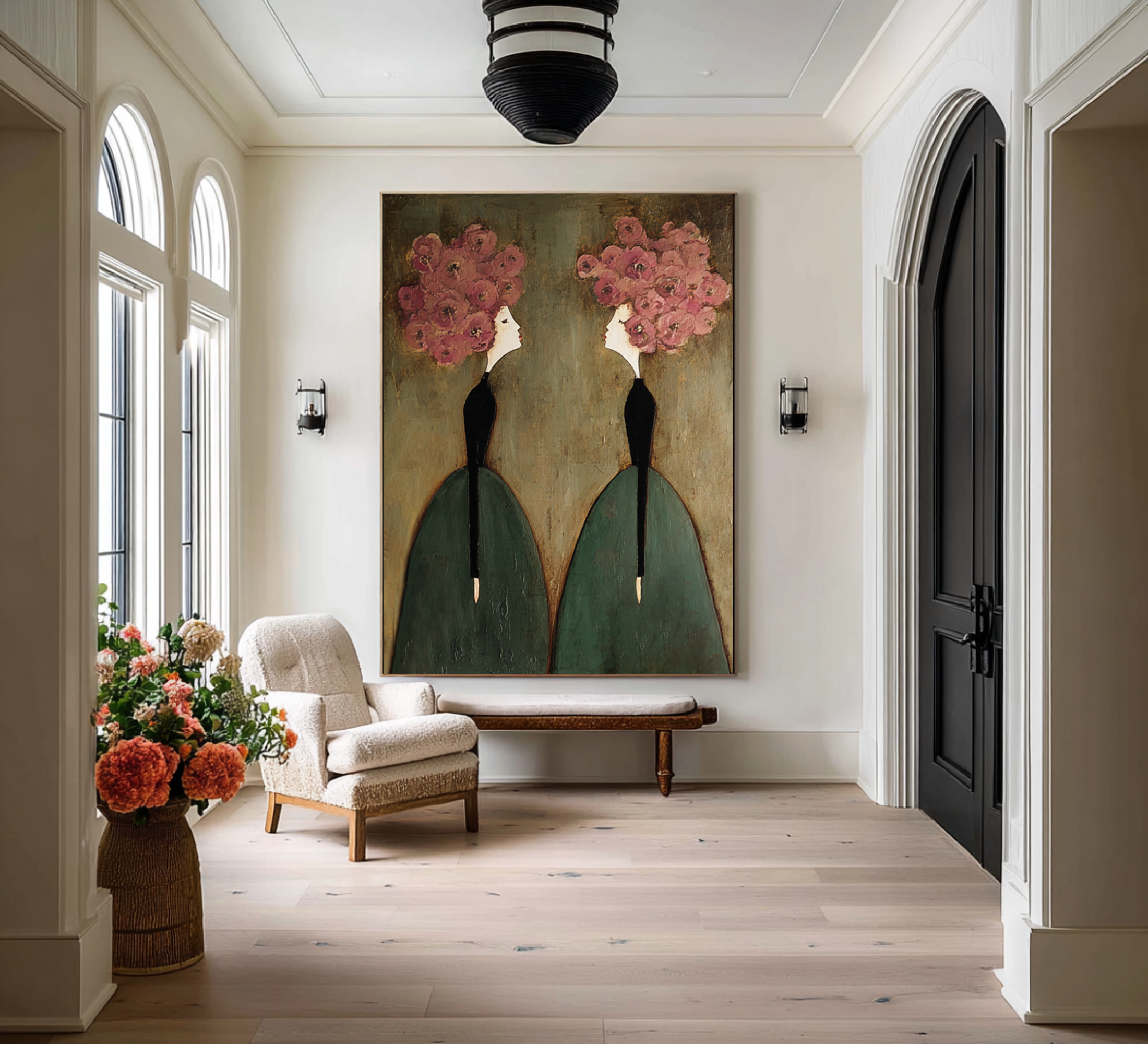 Figurative Oil Painting with Floral Expression #CZ 051