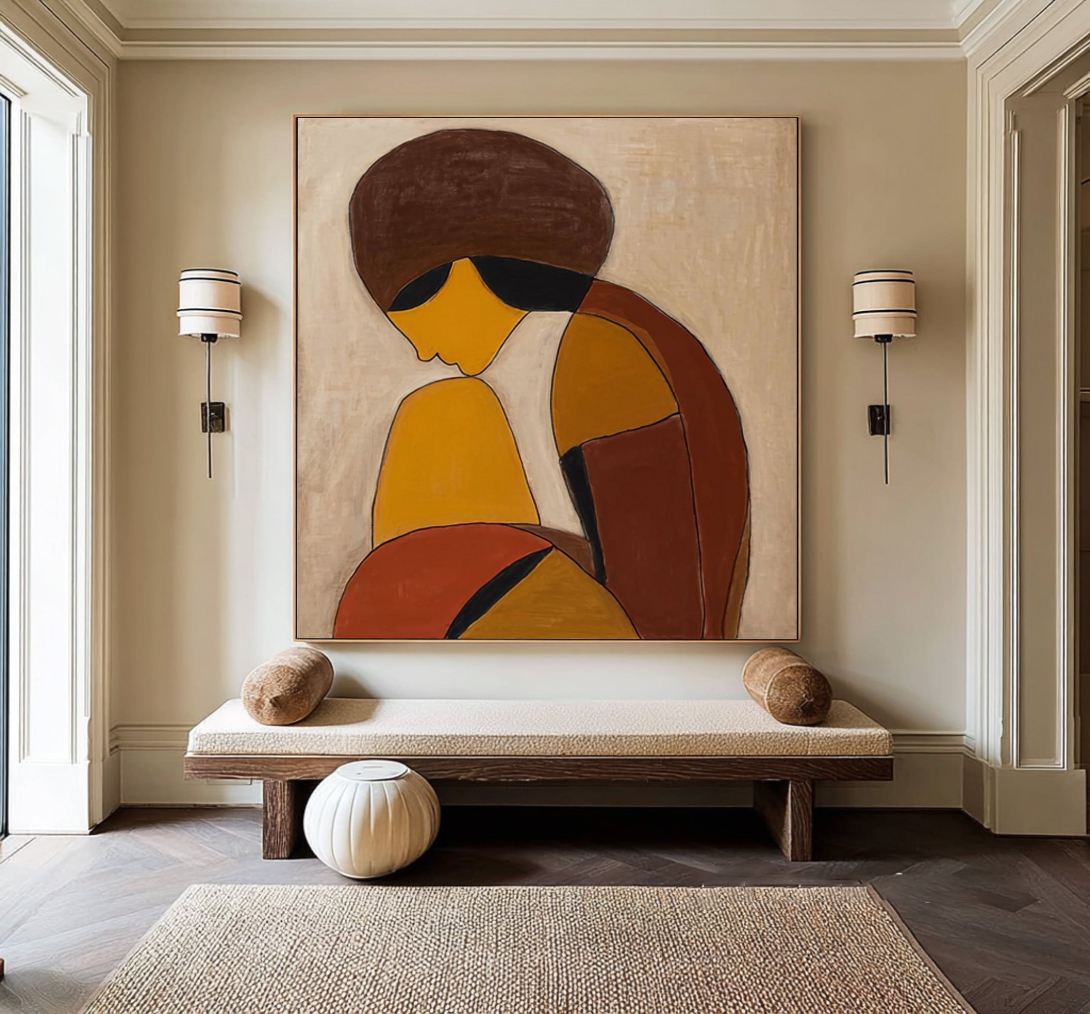 Abstract Figure Oil Painting in Warm Tones #CZ 028