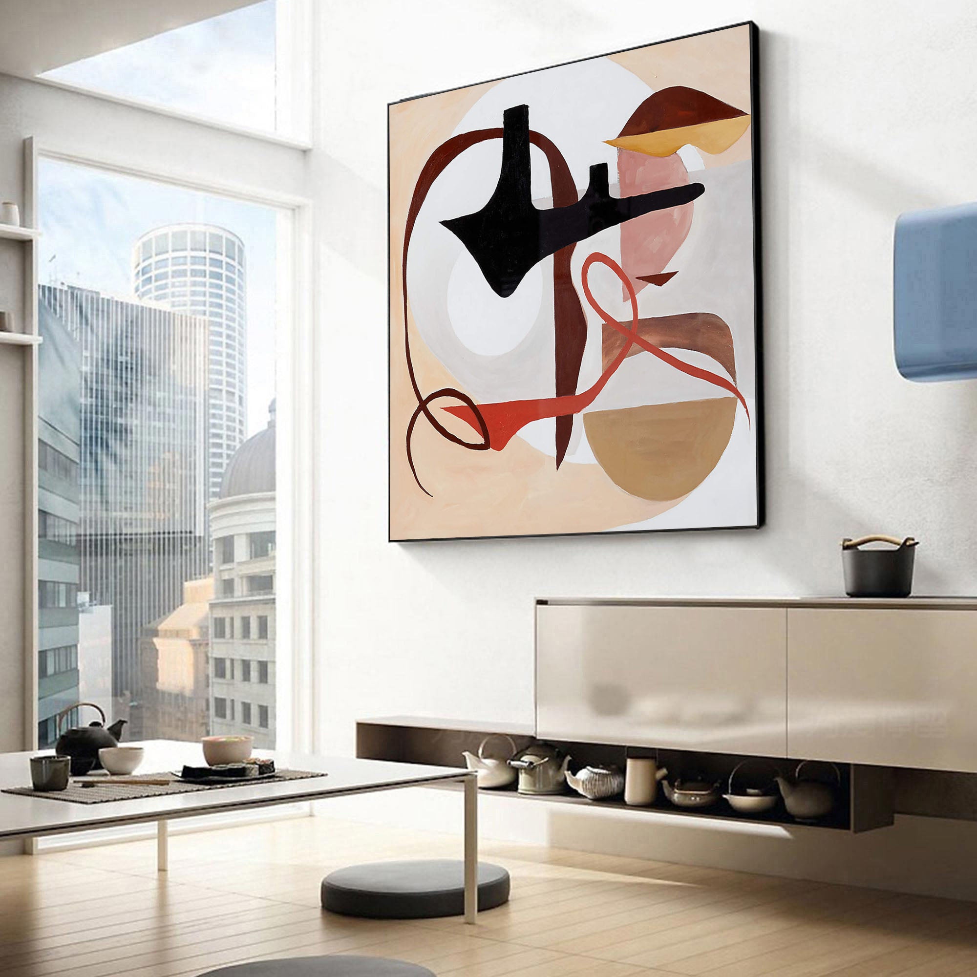 Abstract Shapes Canvas Art for Modern Home Office #MMA 192