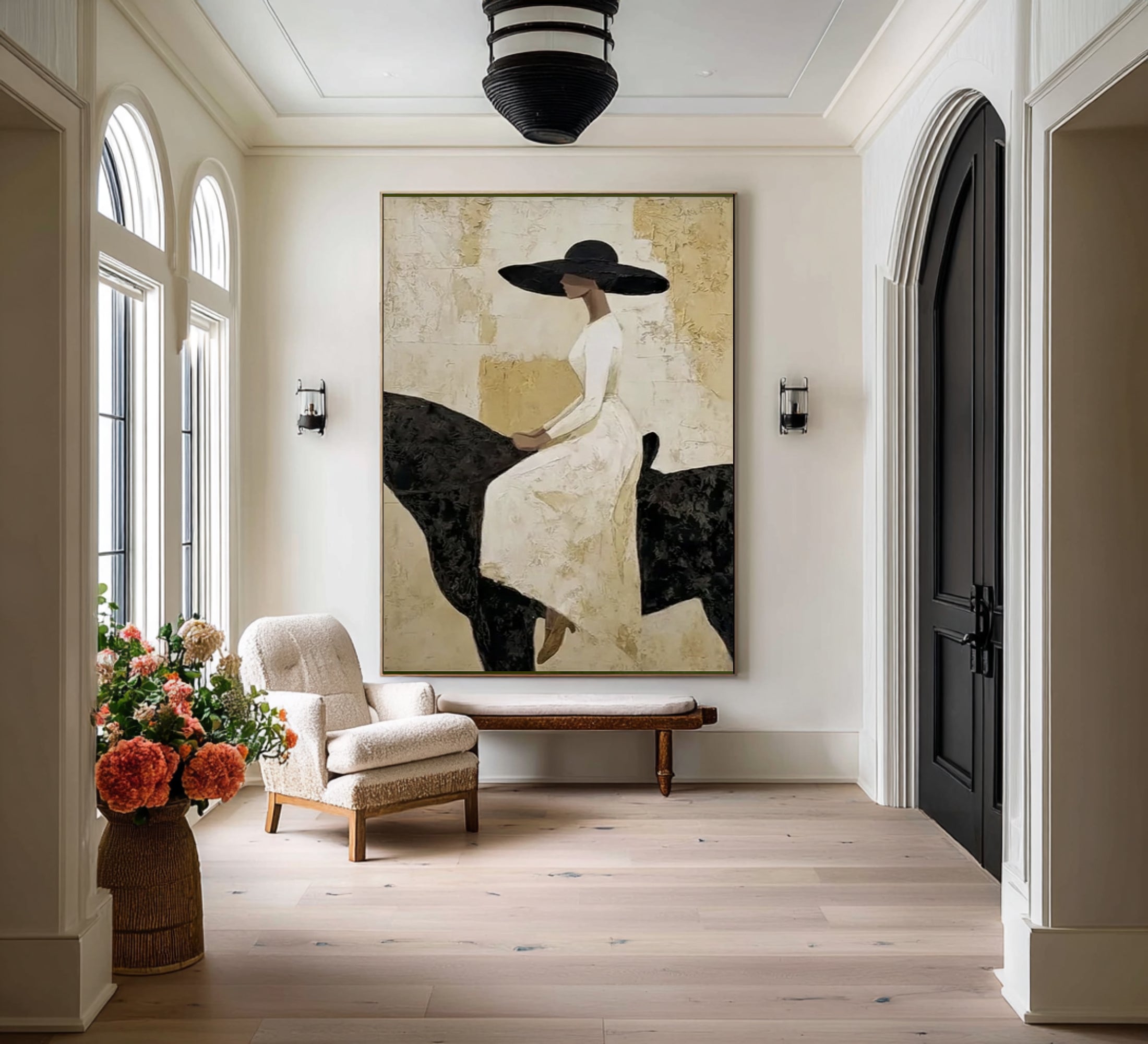 Modern Elegant Cowgirl Horsewoman Canvas Art Contemporary Figurative Painting