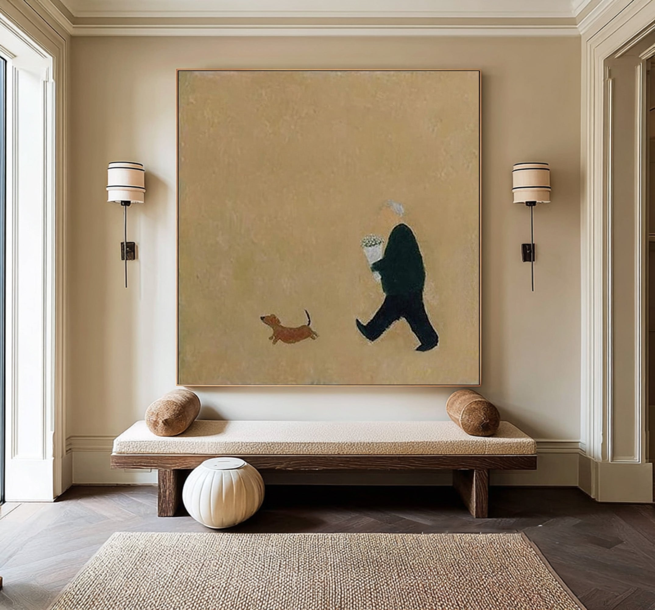 Dog Walk Large Figure Canvas | KeiraArt #CZ 022