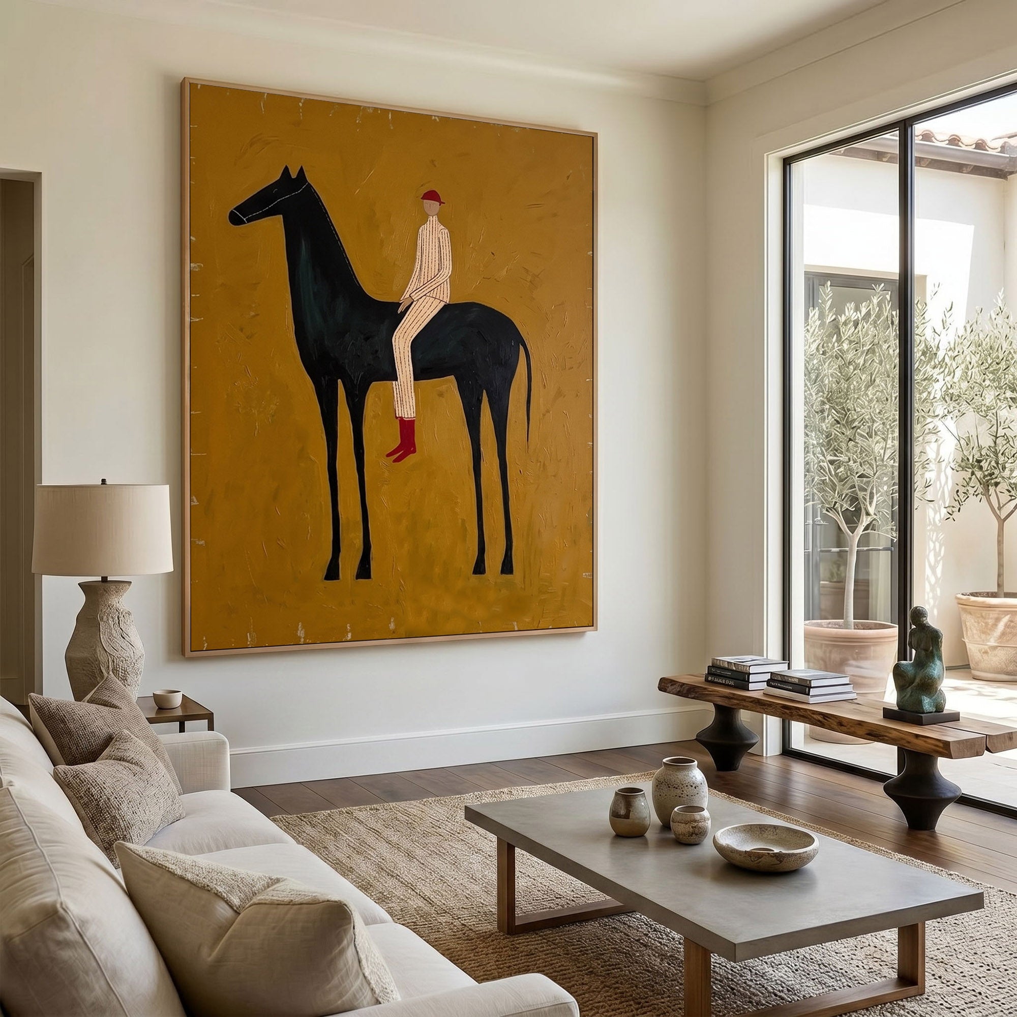 Large Cowboy Horse Wall Art Modern Western Contemporary Canvas Painting