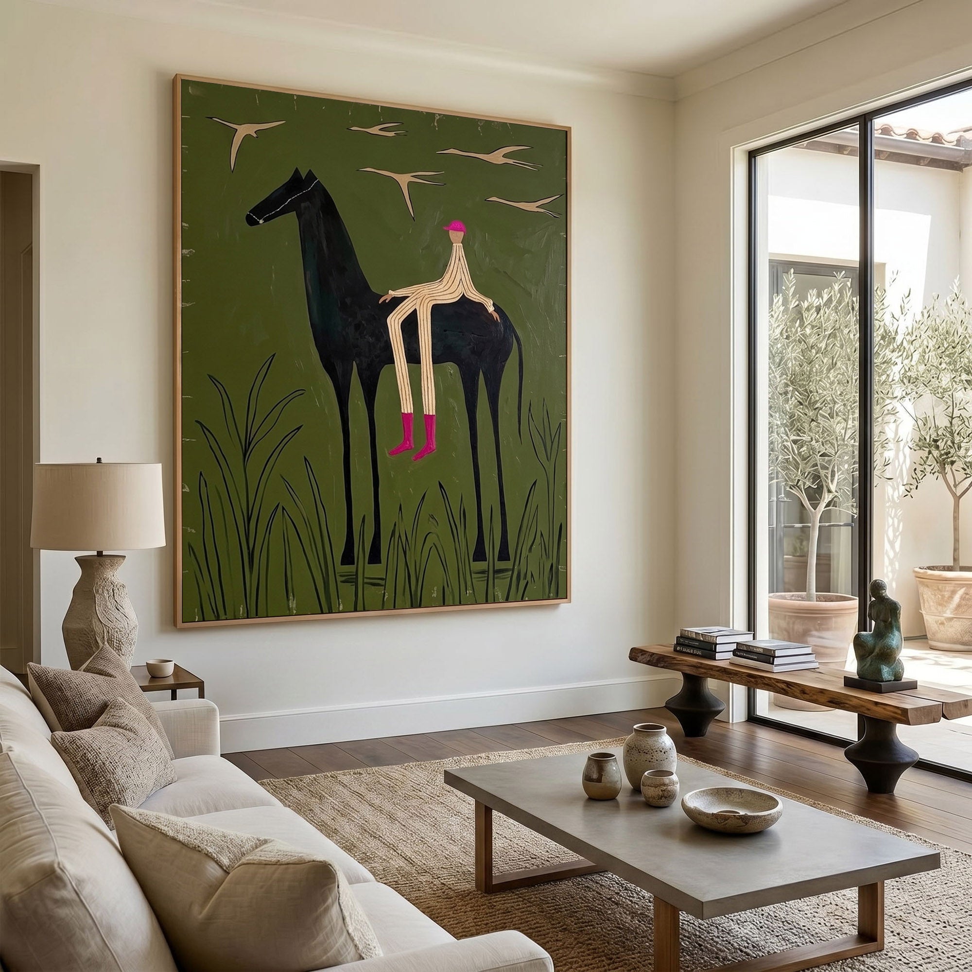 Large Cowboy Horse Wall Art Contemporary Western Figurative Painting