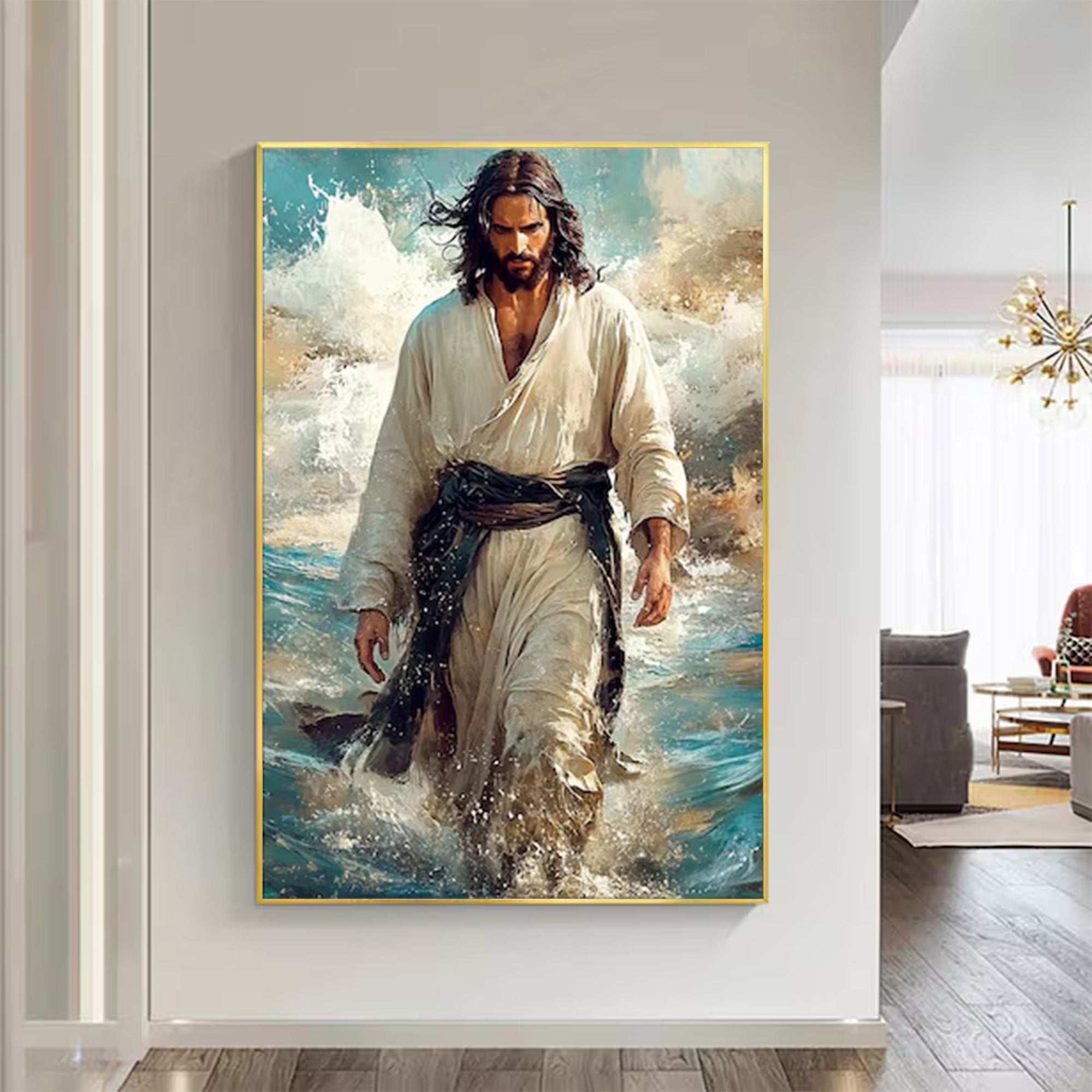 Large Seascape Figure Painting | KeiraArt #AG 133