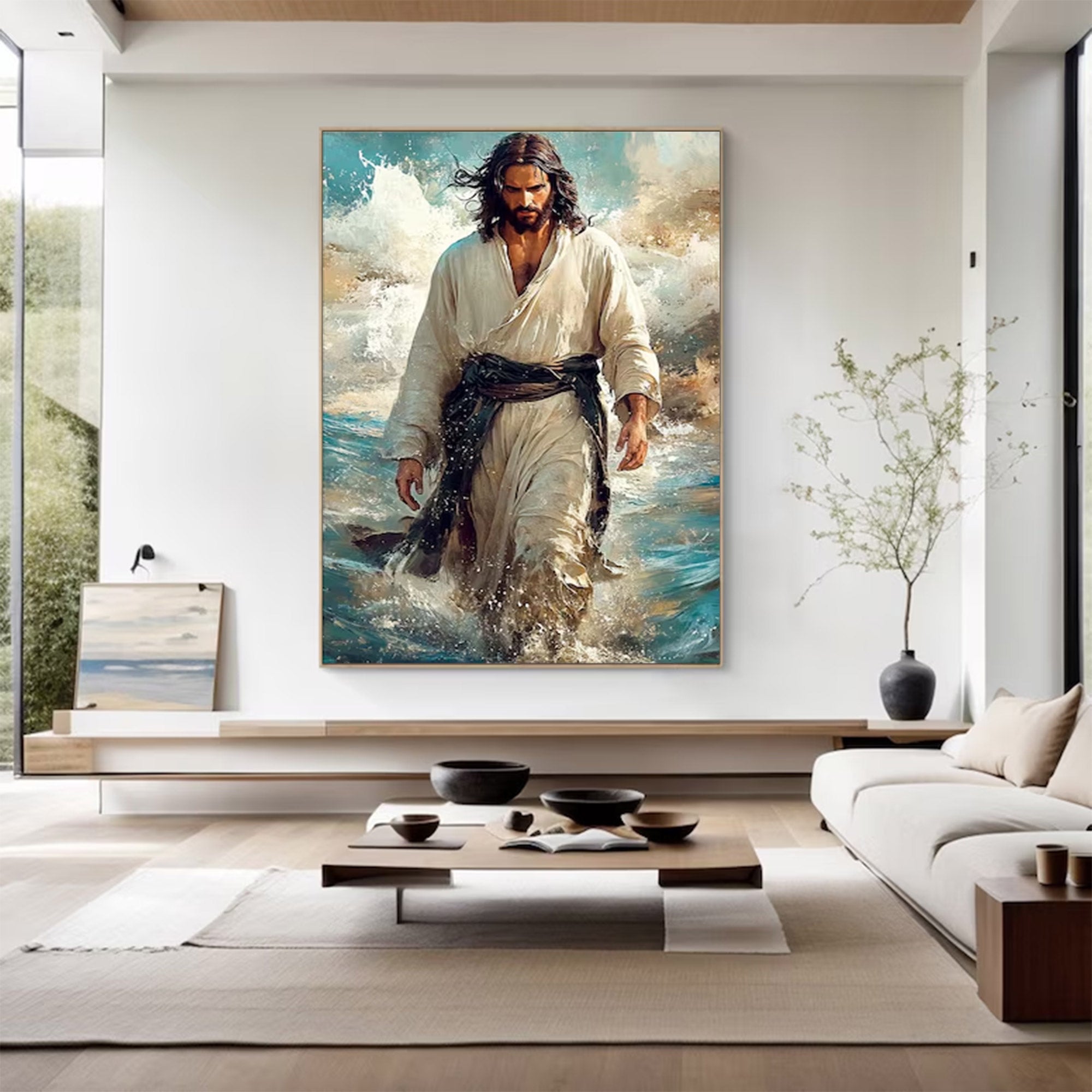 Large Seascape Figure Painting | KeiraArt #AG 133