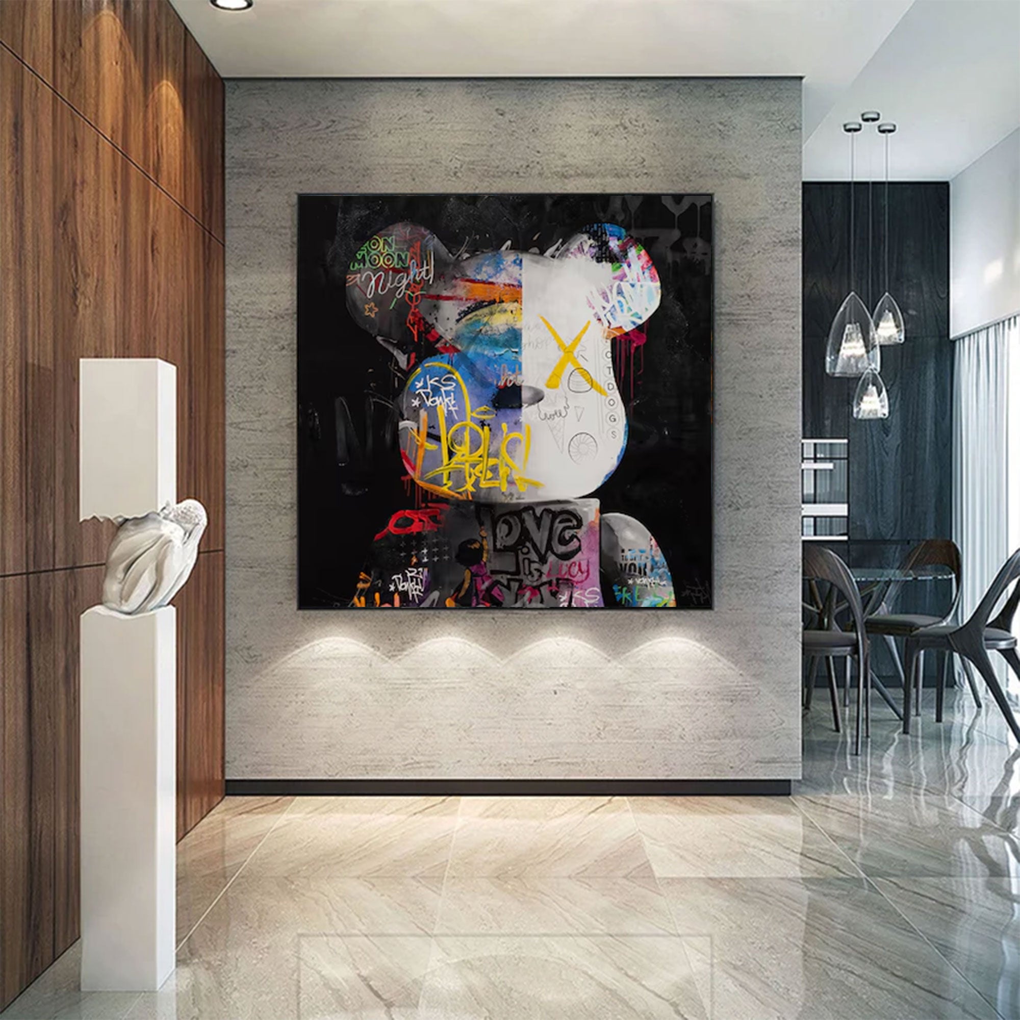 Large Colorful Bear Painting | KeiraArt #AG 160