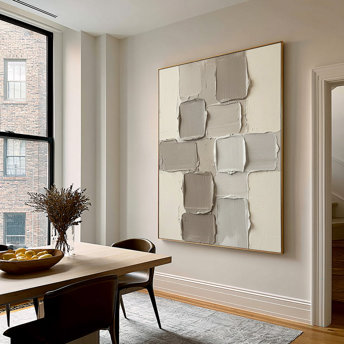 A Quiet Stack Of Structures Large Neutral Textured Abstract Wall Art Sculptural Relief Modern Architectural Decor