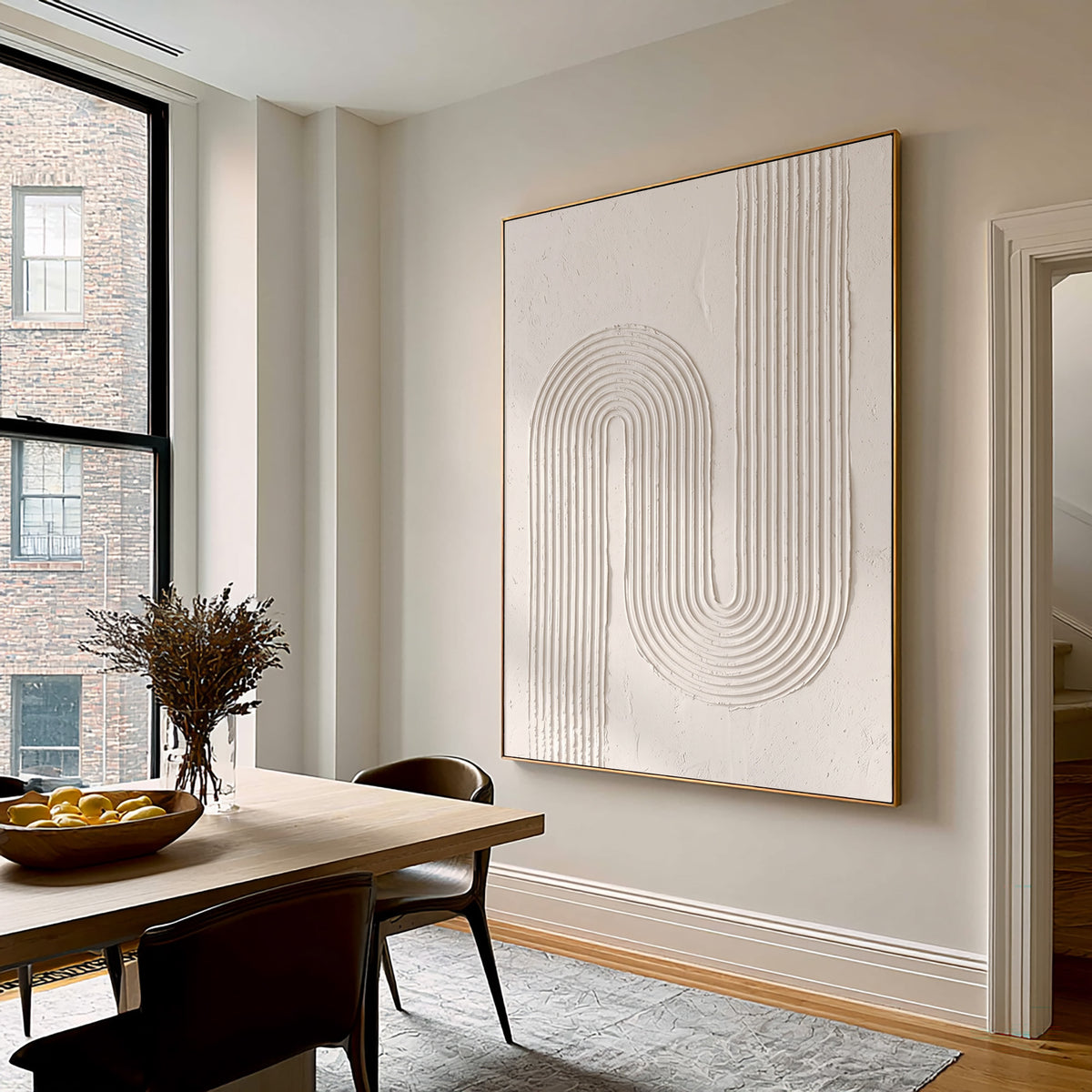 Architectural Curves In Soft White Large Abstract Wall Art Textured Relief Contemporary Minimalist Home Decor