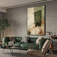 Abstract Green and Beige Wall Art Contemporary Wall Decor #AP 124