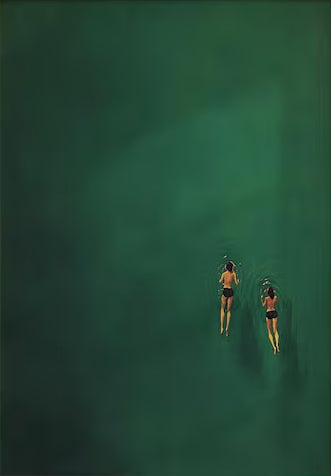 wimmers in Deep Green - Large Moody Painting | KeiraArt #AG 100
