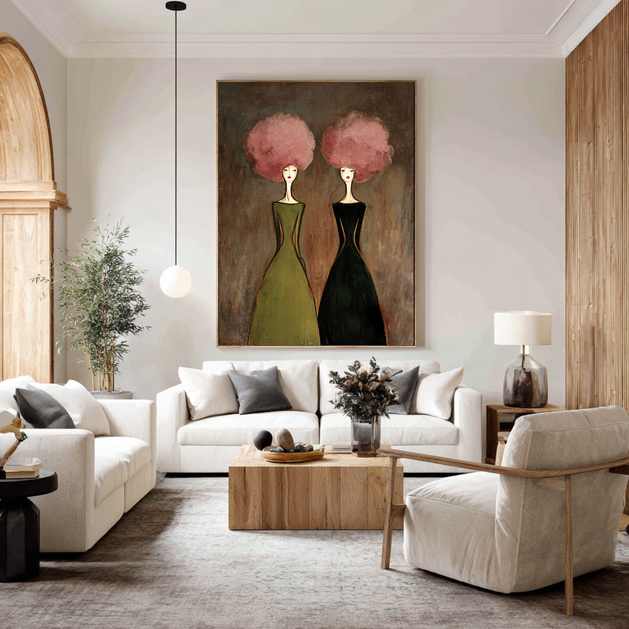 Minimal Figurative Oil Painting with Soft Pink Details #CZ 052