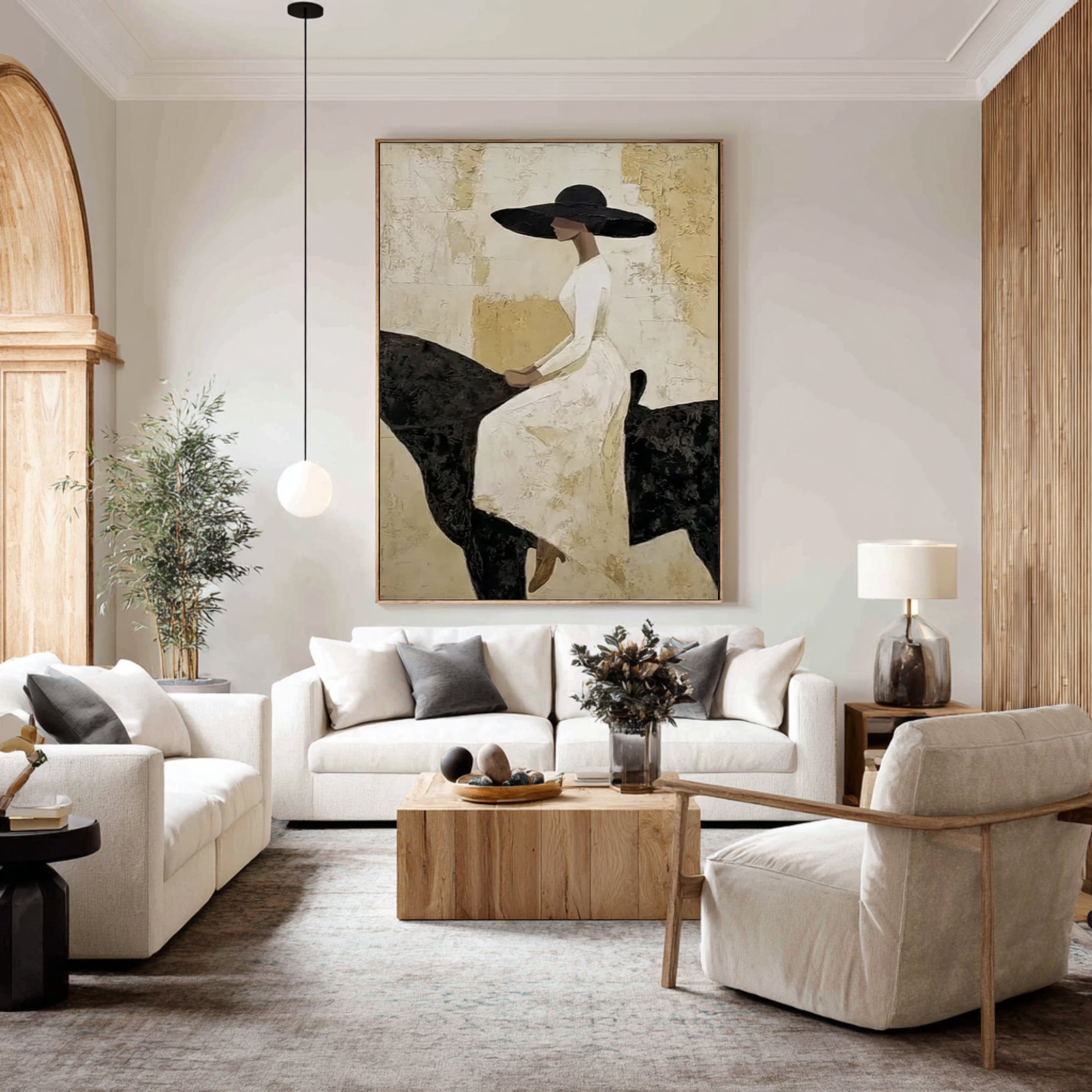 Modern Elegant Cowgirl Horsewoman Canvas Art Contemporary Figurative Painting
