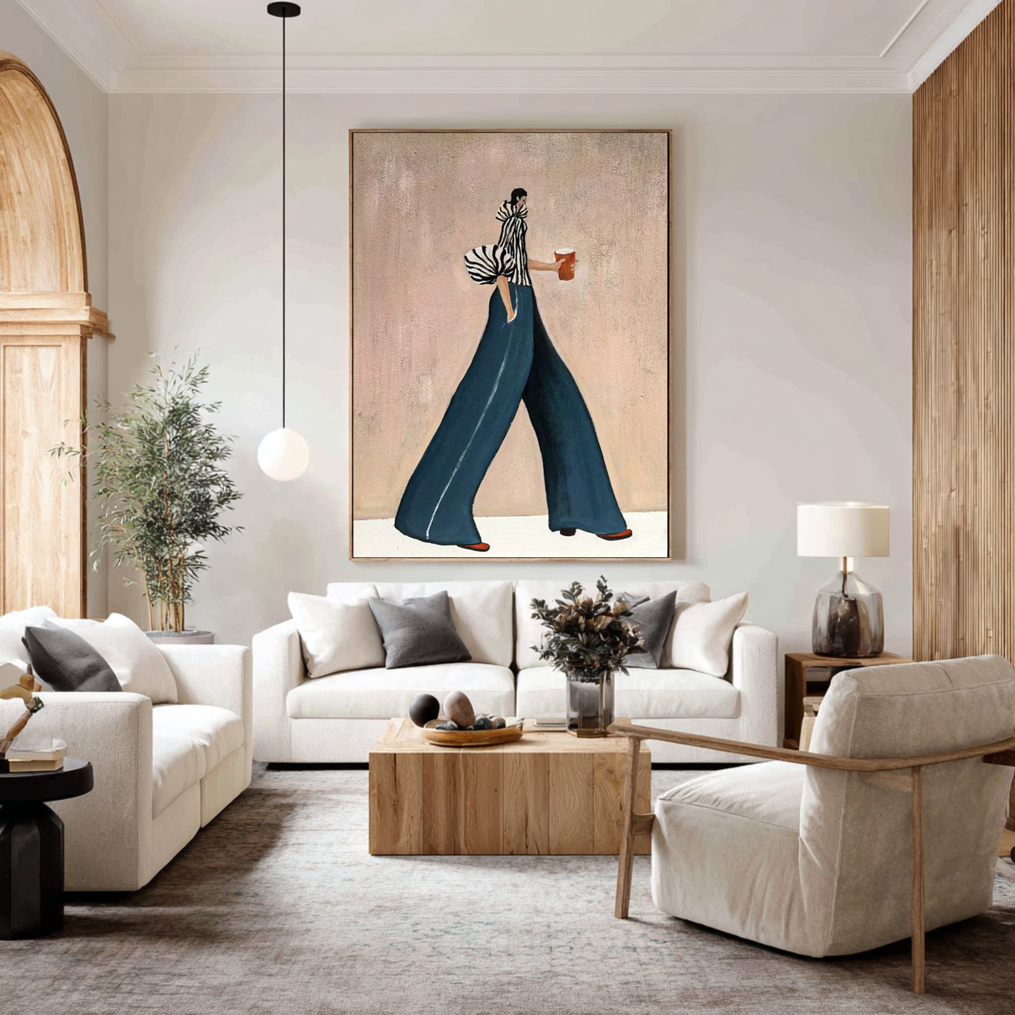 Oversized Modern Woman Canvas Art Contemporary Fashion Painting 