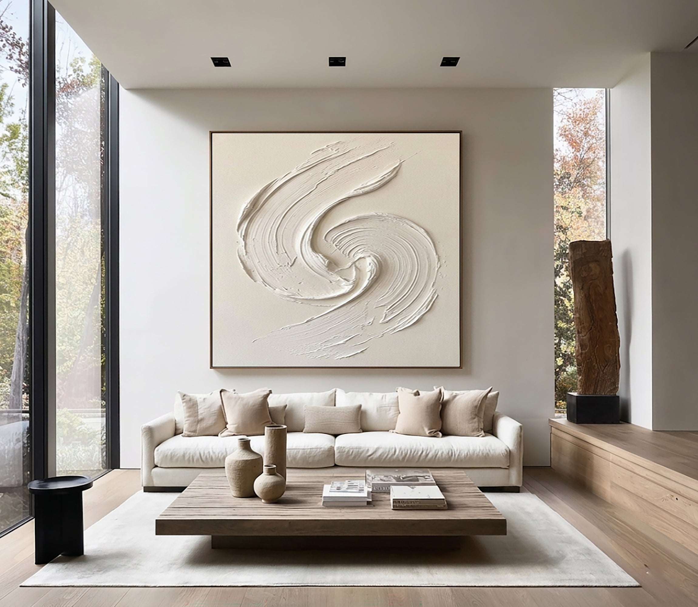 Large Neutral Abstract Texture Canvas Hand Painted Contemporary Art