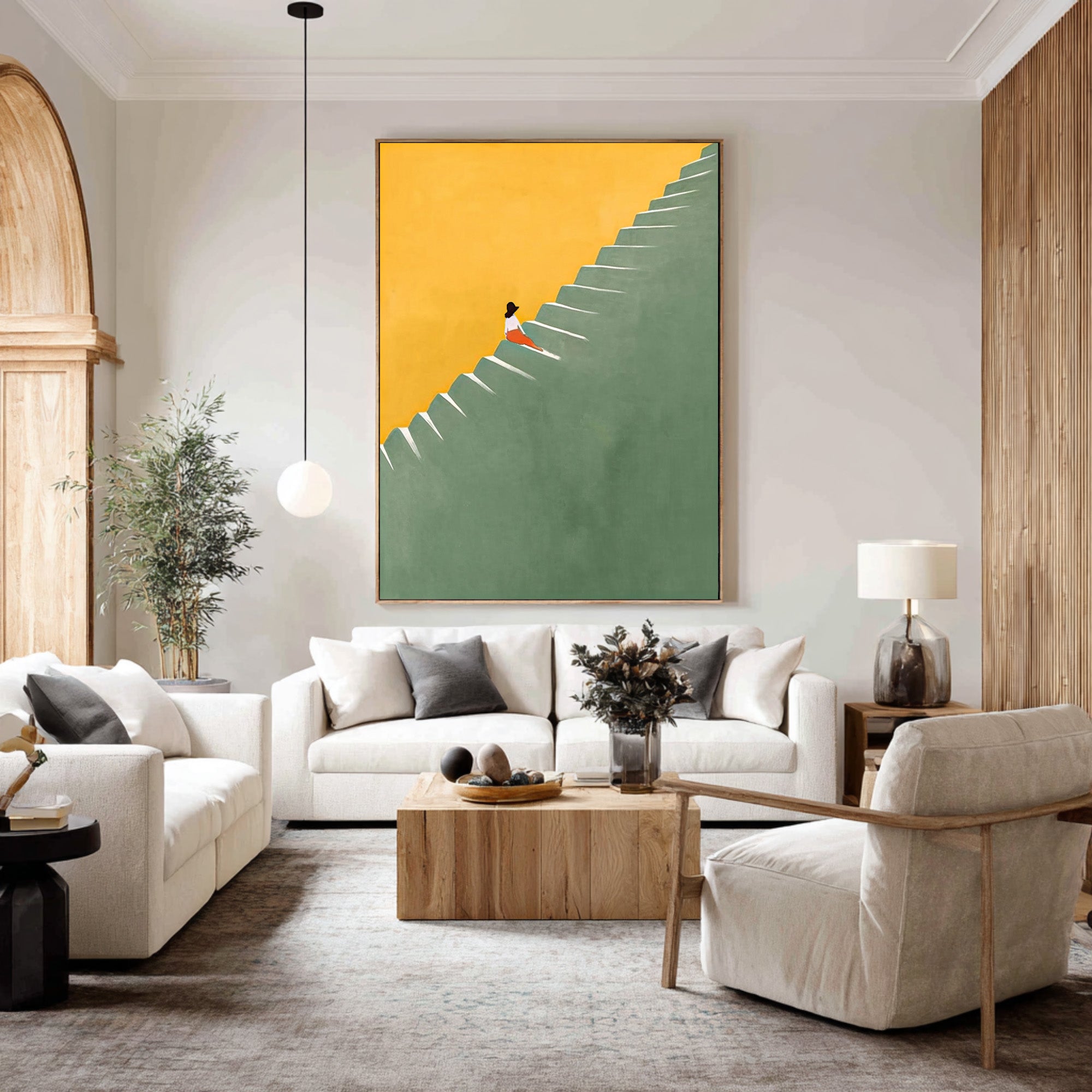 Large Contrasting Abstract Ladder Art | KeiraArt #CZ 010