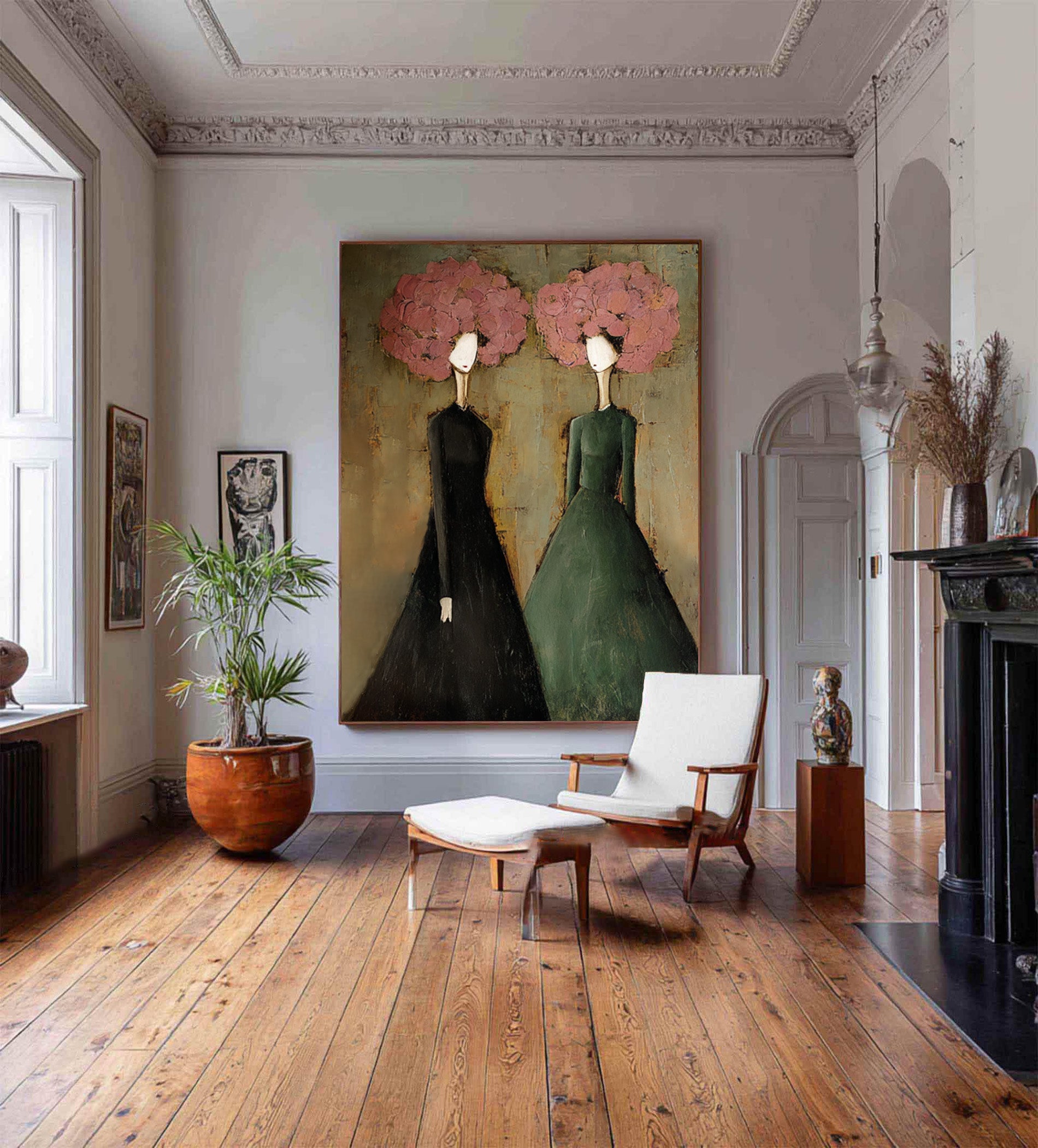 Feminine Figurative Oil Painting in Earthy Tones #CZ 035