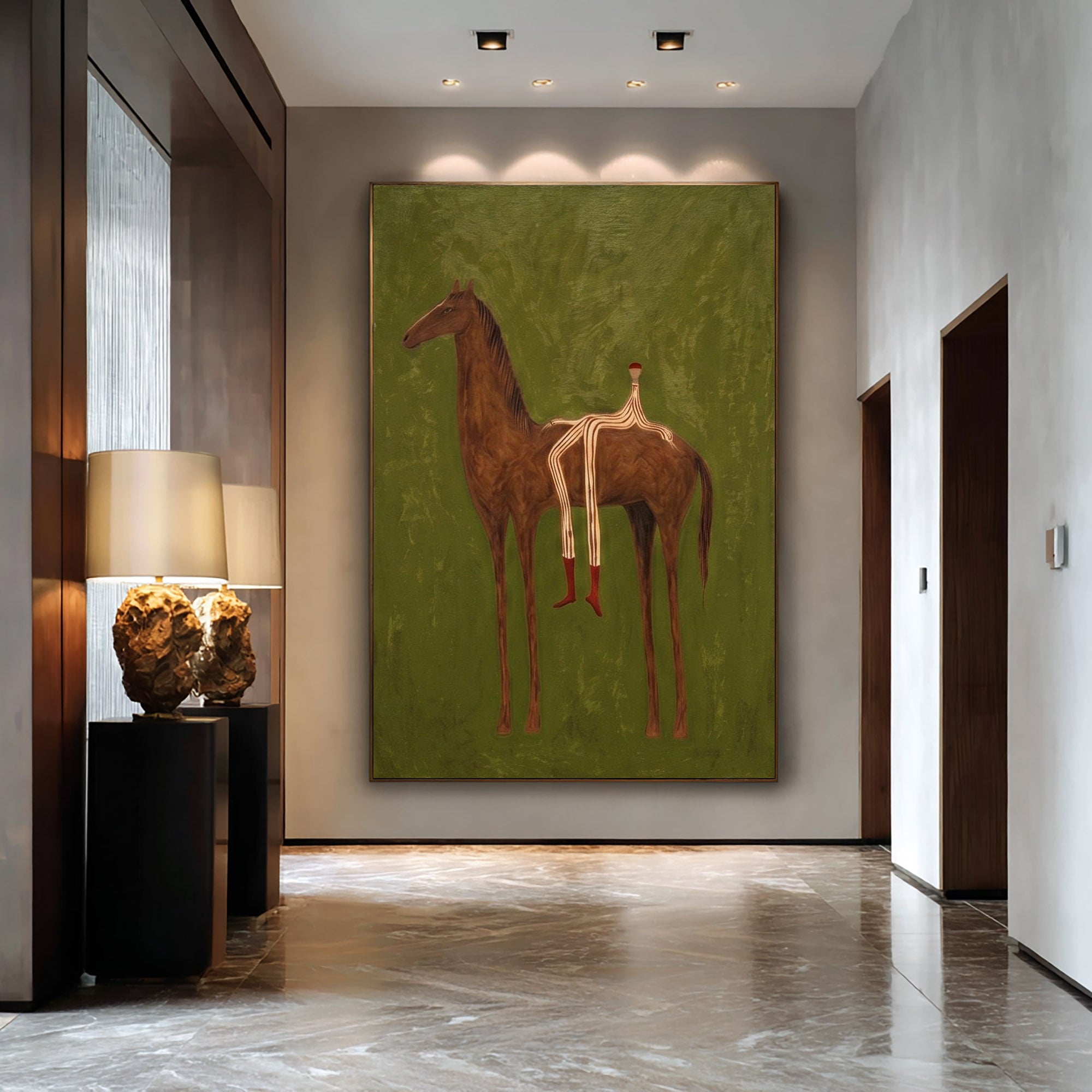 Large Cowboy Horse Wall Art Modern Western Contemporary Artwork