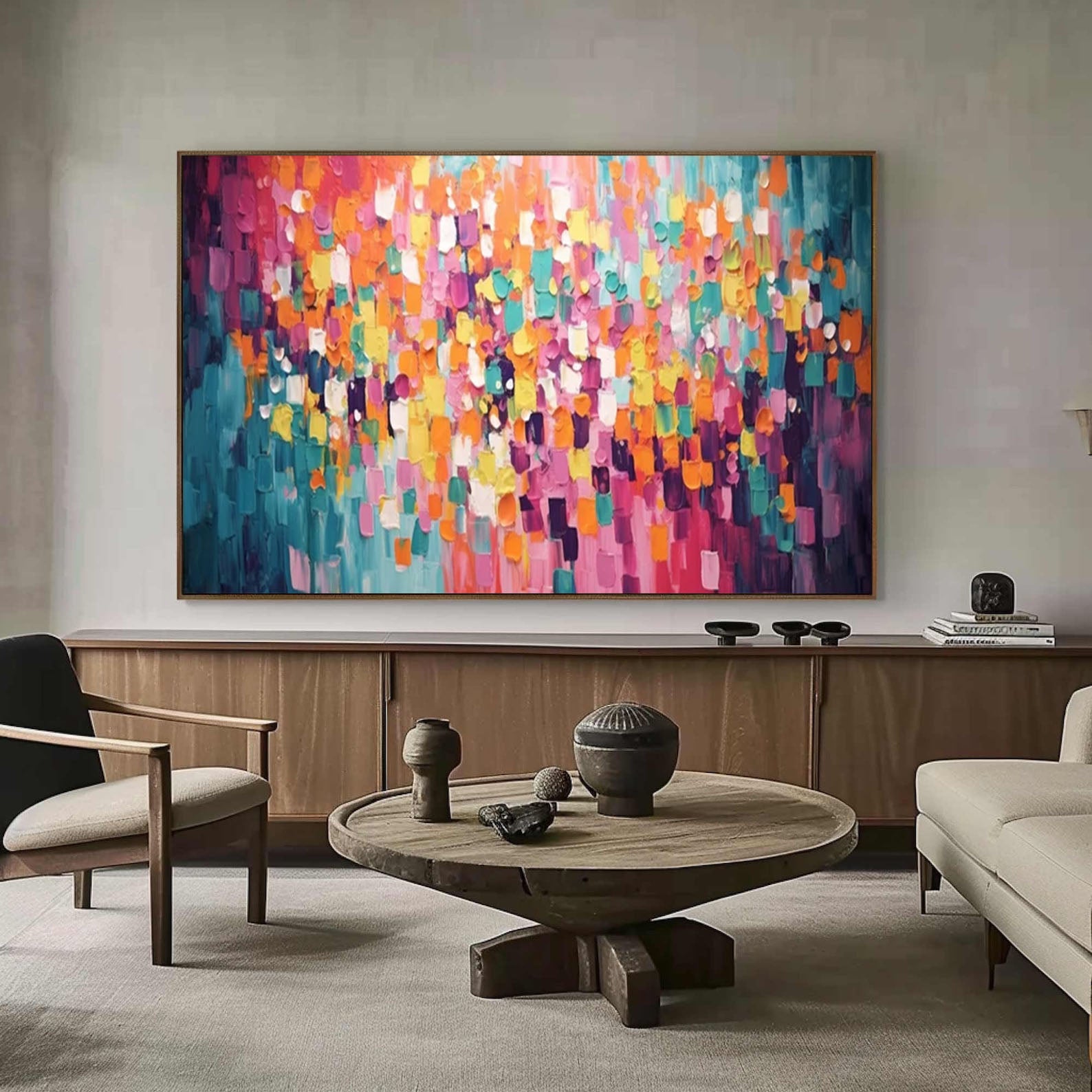 Cascade of Colors Large Modern Vibrant Abstract Artwork #MMA 173