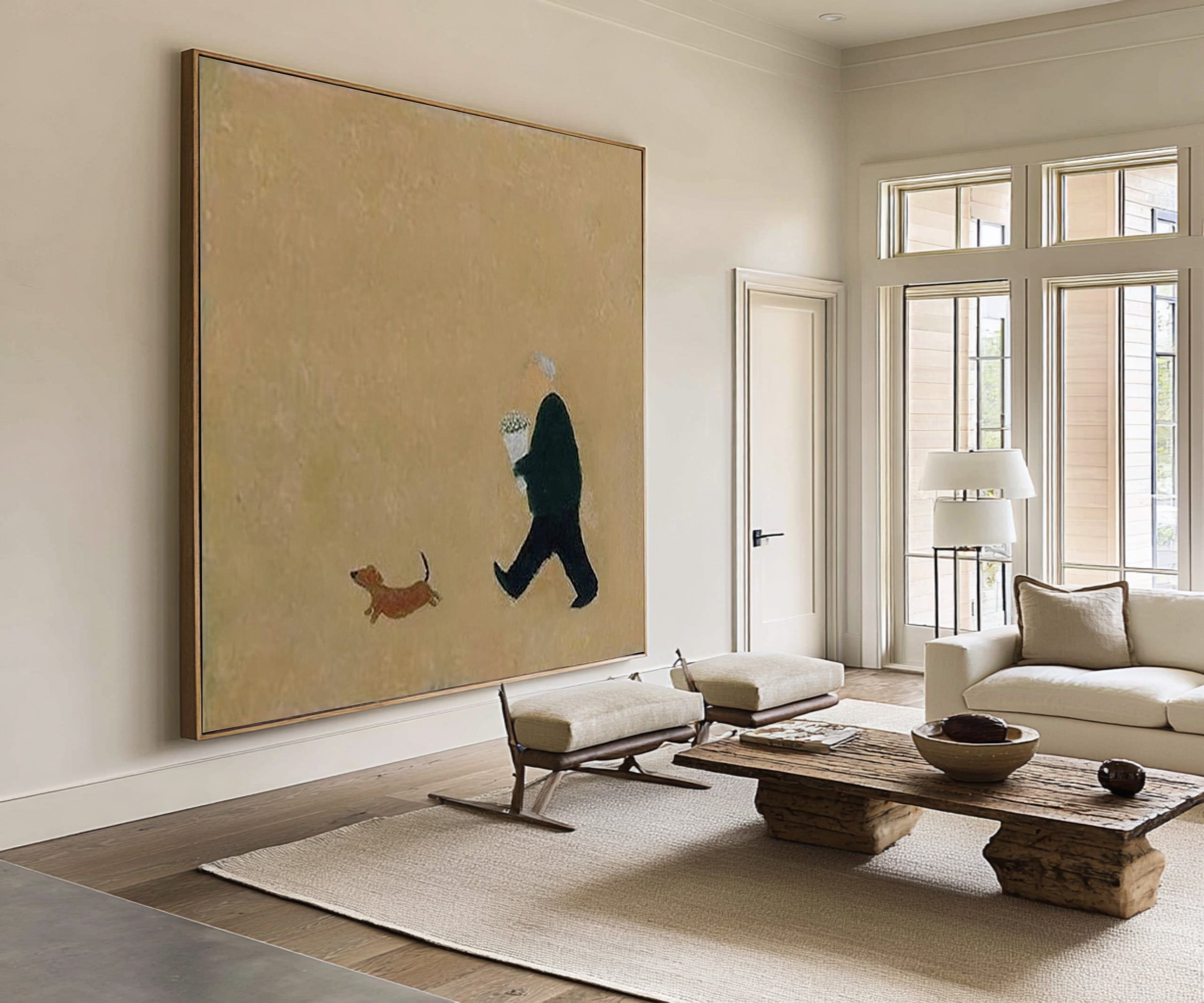 Dog Walk Large Figure Canvas | KeiraArt #CZ 022