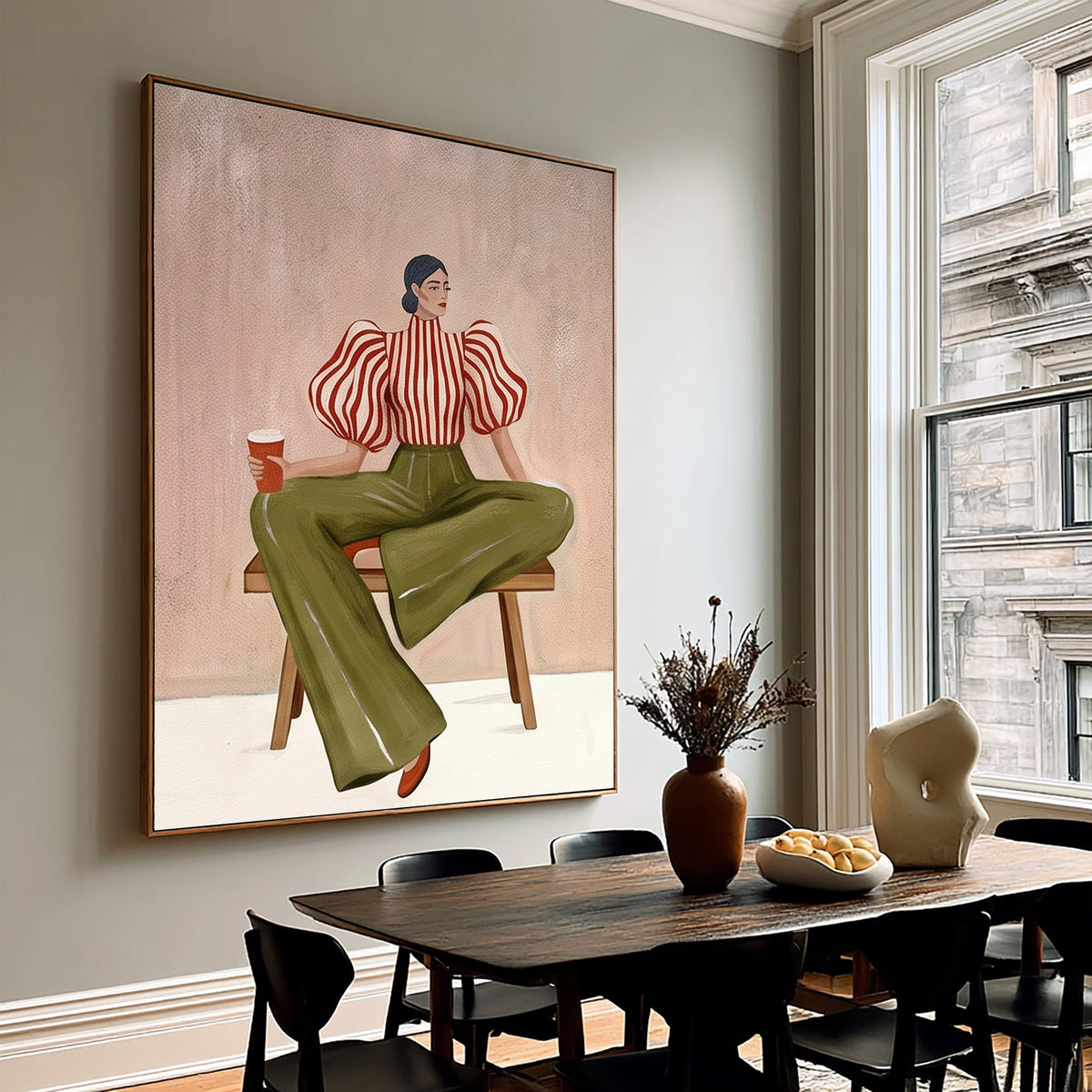 Contemporary Figurative Painting, Modern Female Portrait, Textured Wall Art