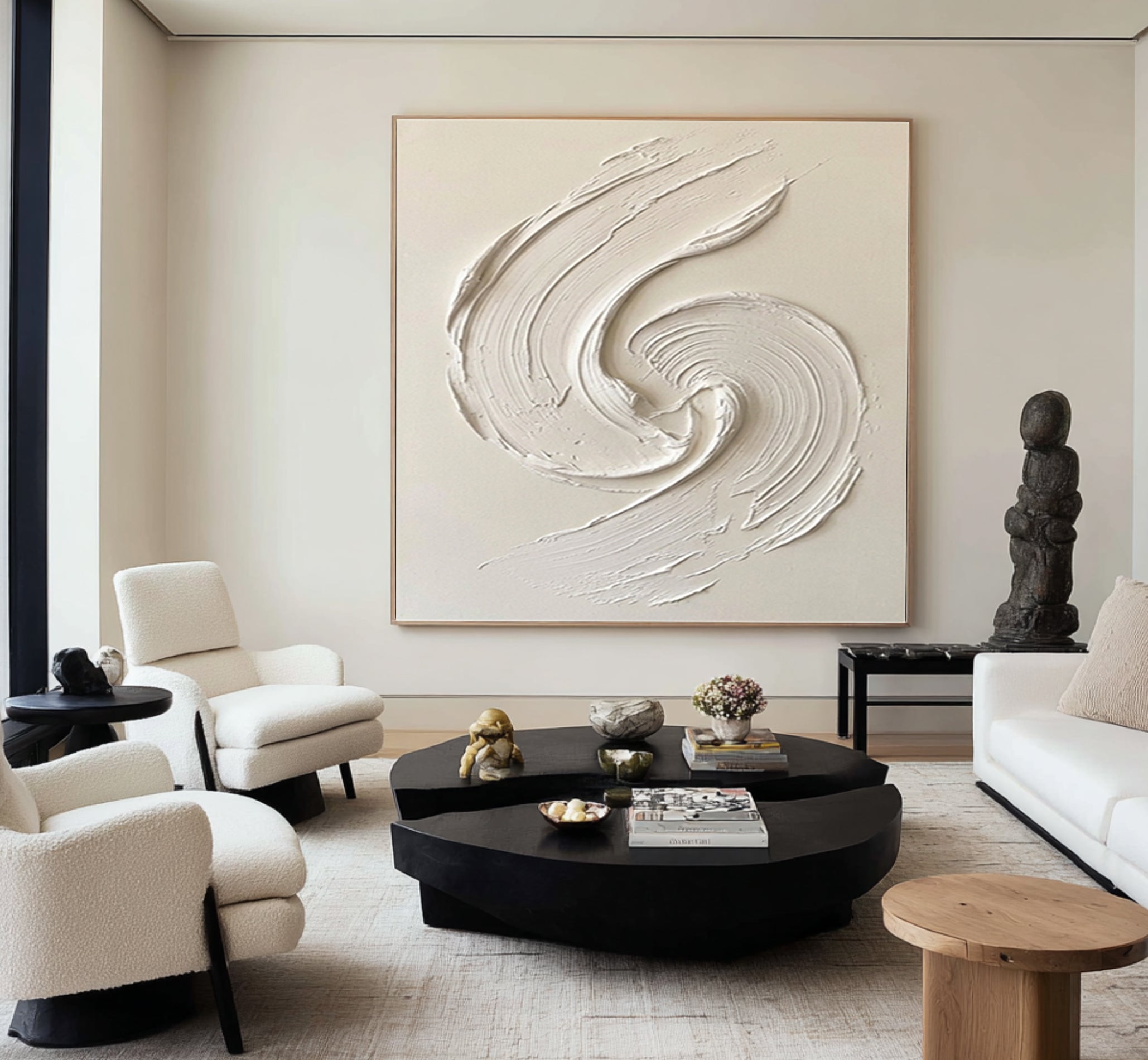 Large Neutral Abstract Texture Canvas Hand Painted Contemporary Art