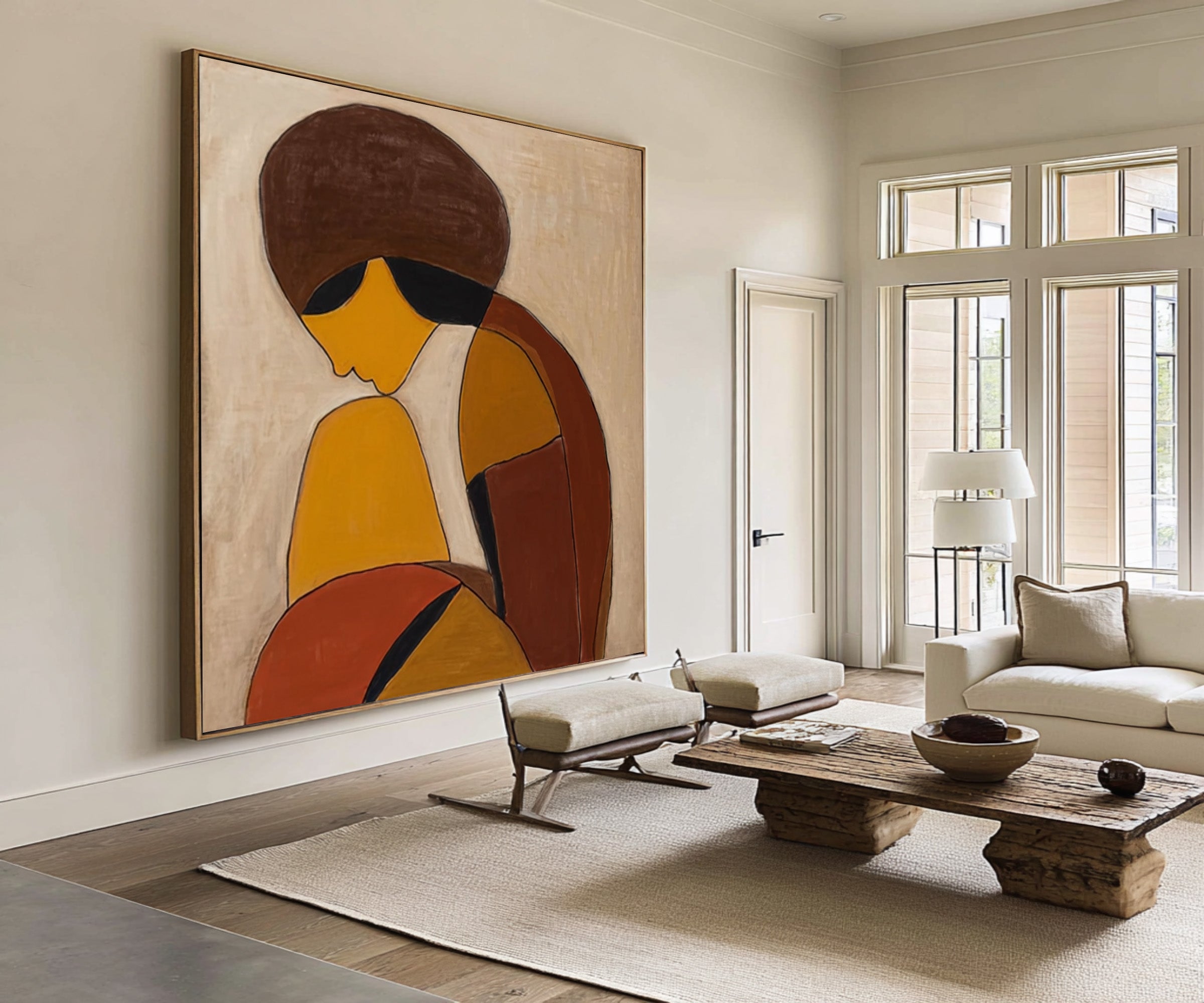 Abstract Figure Oil Painting in Warm Tones #CZ 028