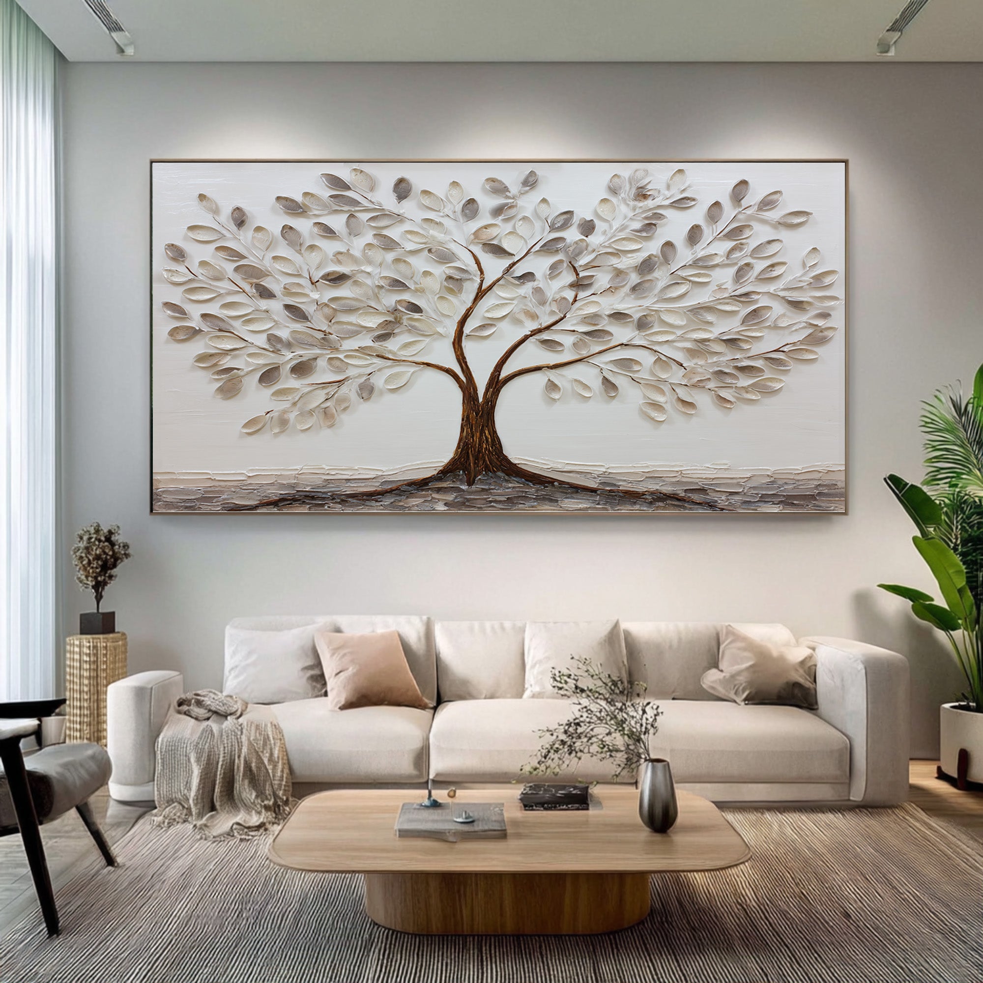 Wabi Sabi Tree Oil Painting for Living Room #CZ 027