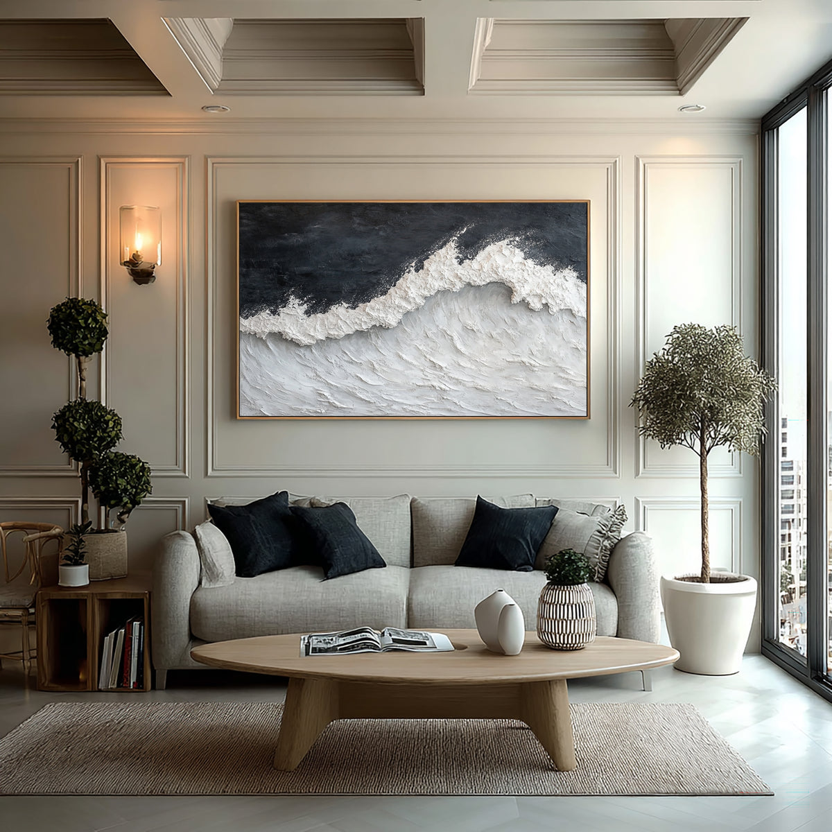 The Silent Wave Hand Painted Seascape Oil Painting Textured Ocean Wall Art Contemporary Artwork