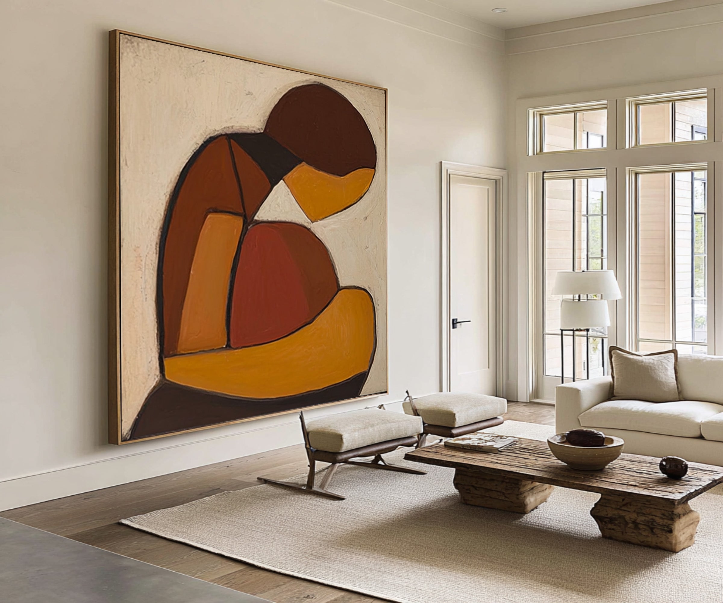 Modern Figurative Oil Painting in Earth Colors #CZ 031