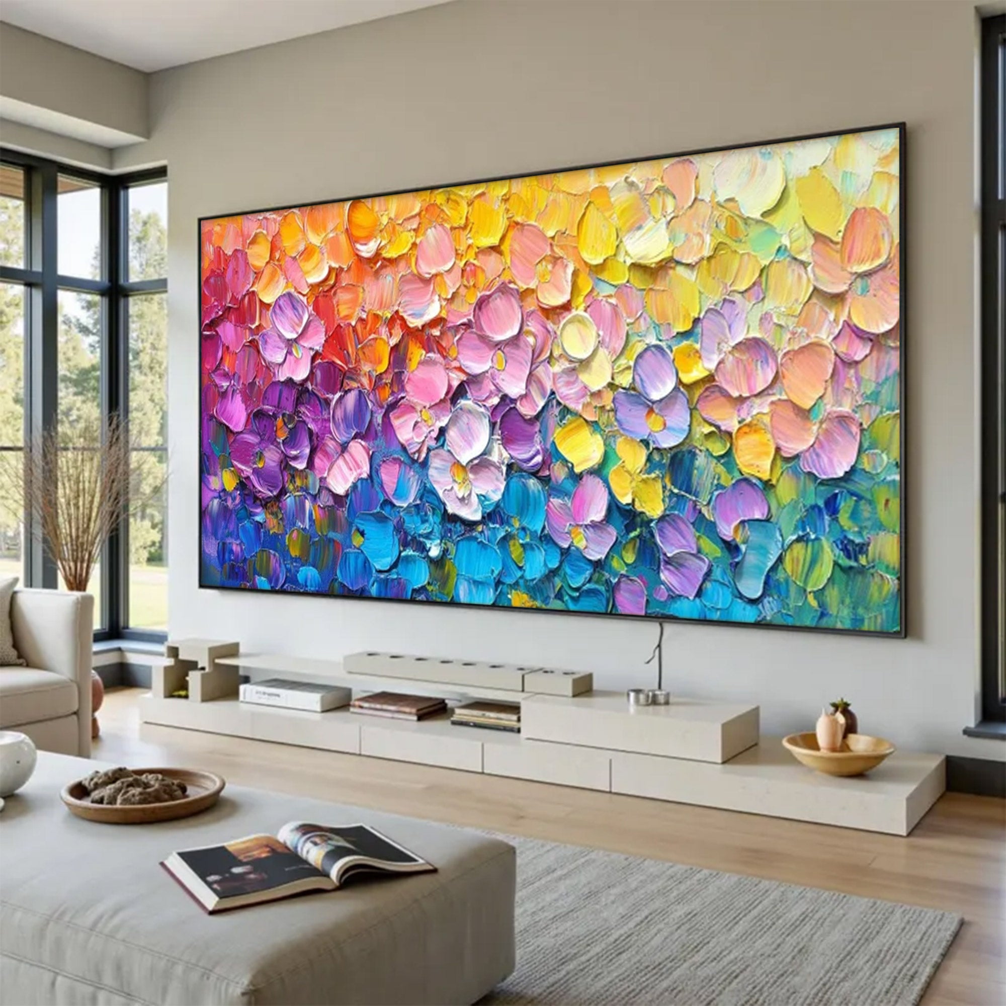Large Textured Floral Painting | KeirarArt #AG 154